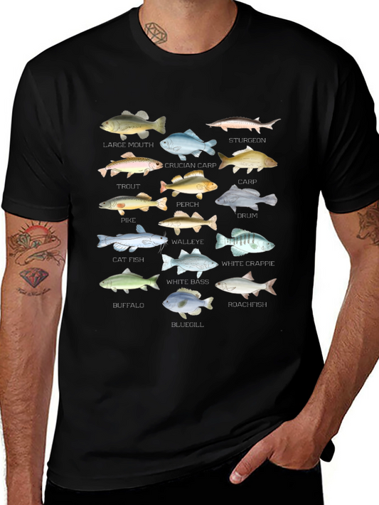 Fish Species Graphic T-Shirt