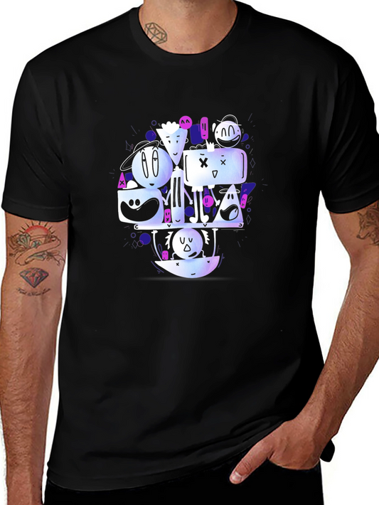Funky Graphic Print Crew Neck T-Shirt