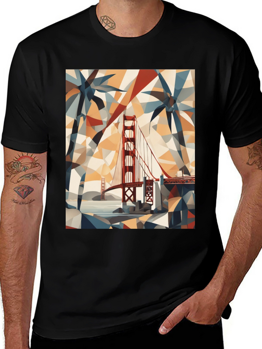 Golden Gate Bridge Geometric T-Shirt