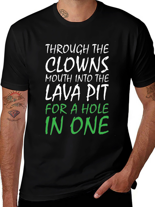 Clowns Mouth Lava Pit Hole In One Black T-Shirt
