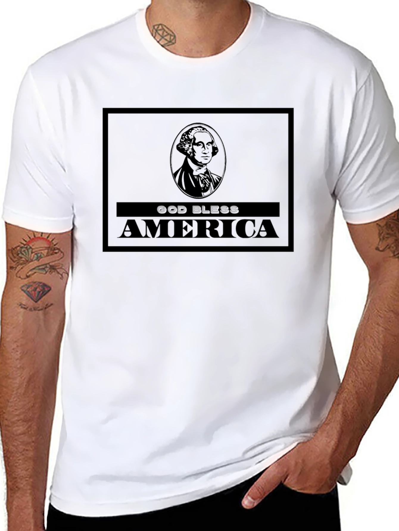 God Bless America Graphic Tee - Patriotic Design