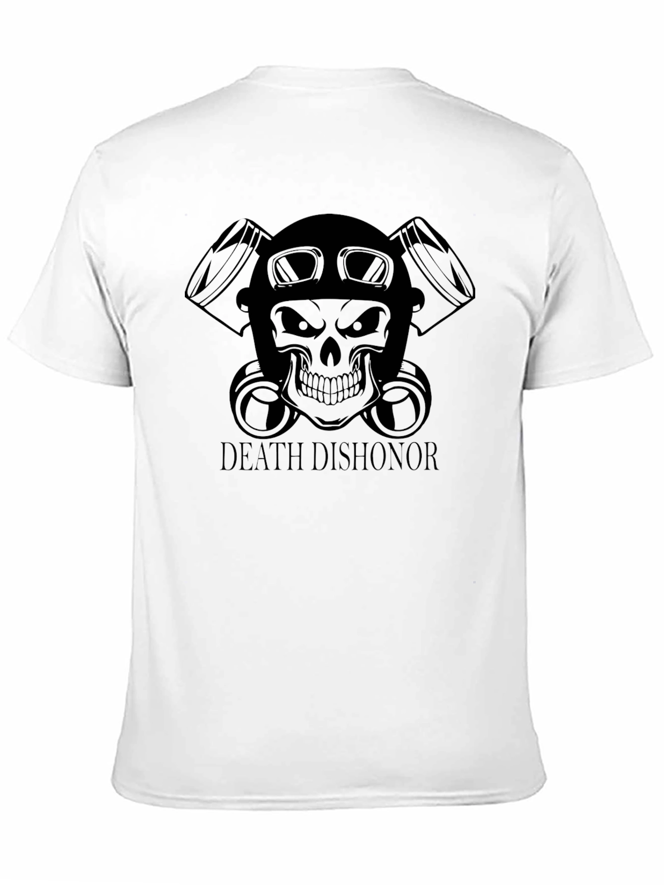 Death Dishonor Skull Biker T-Shirt