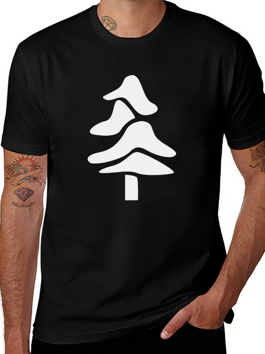 Minimalist Tree Graphic Tee - Soft Cotton Black Shirt