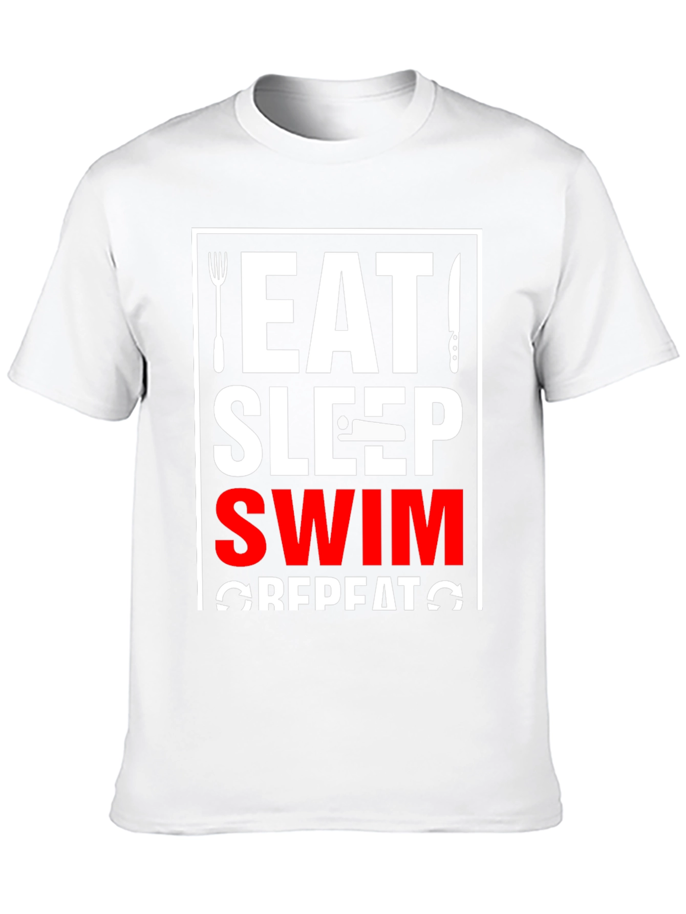 Eat Sleep Swim Repeat Black T-Shirt
