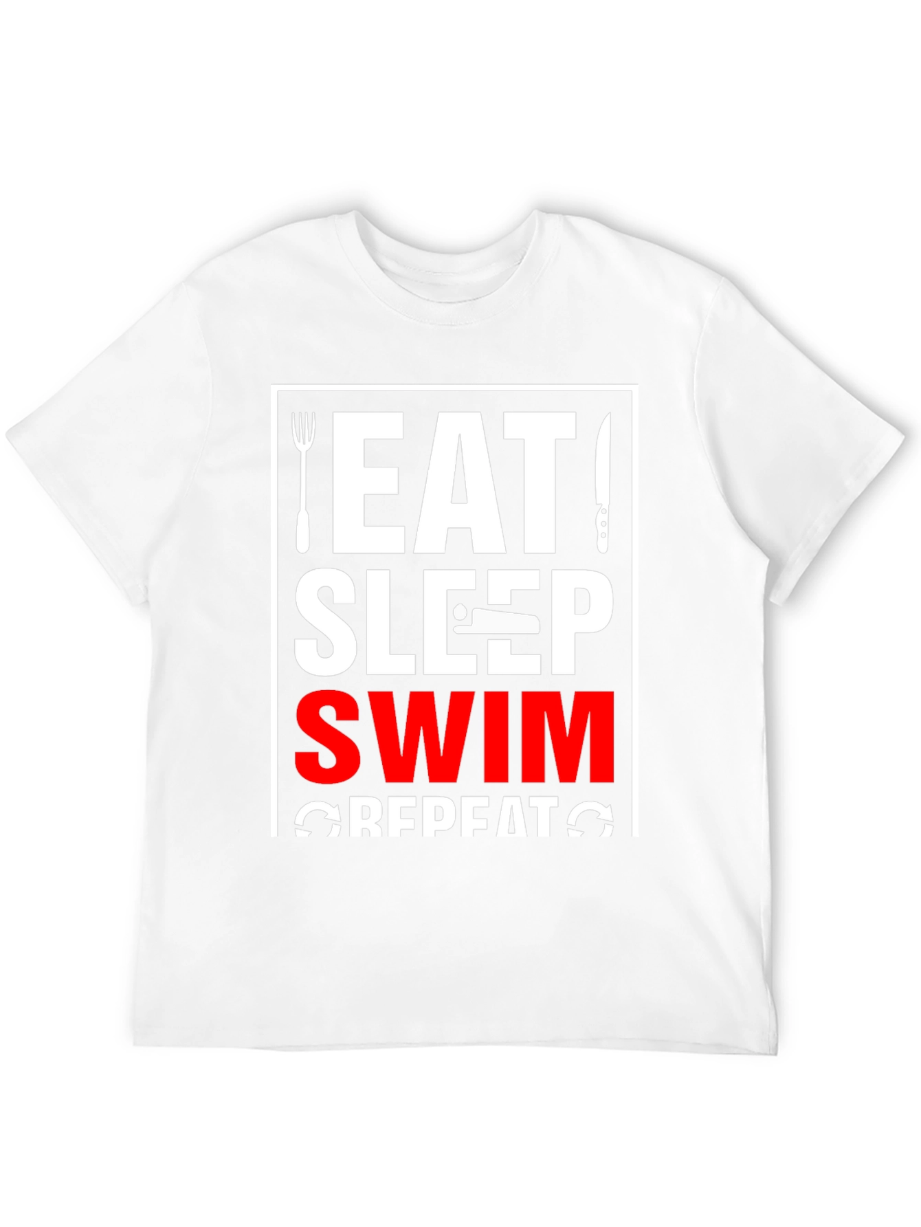 Eat Sleep Swim Repeat Black T-Shirt