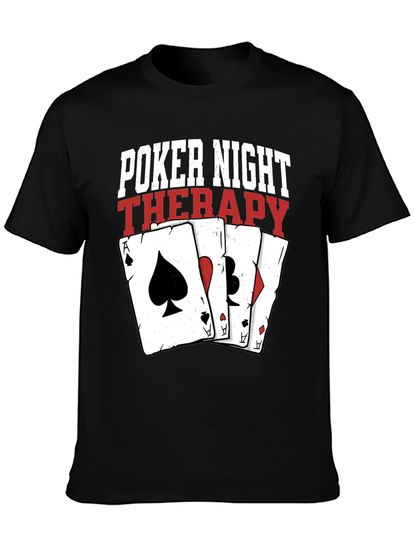 Poker Night Therapy Graphic T-Shirt - Casino Gambling Tee