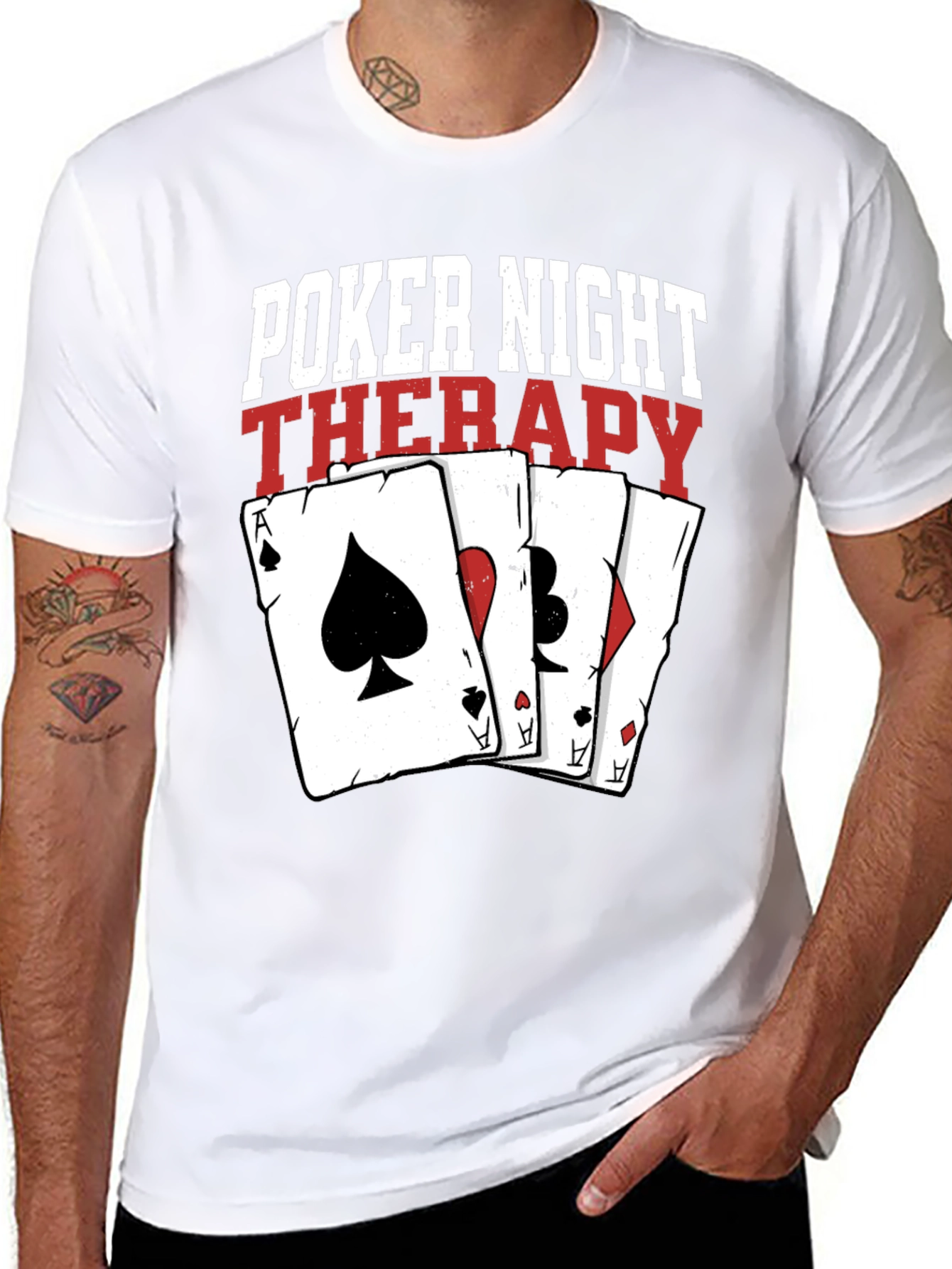 Poker Night Therapy Graphic T-Shirt - Casino Gambling Tee