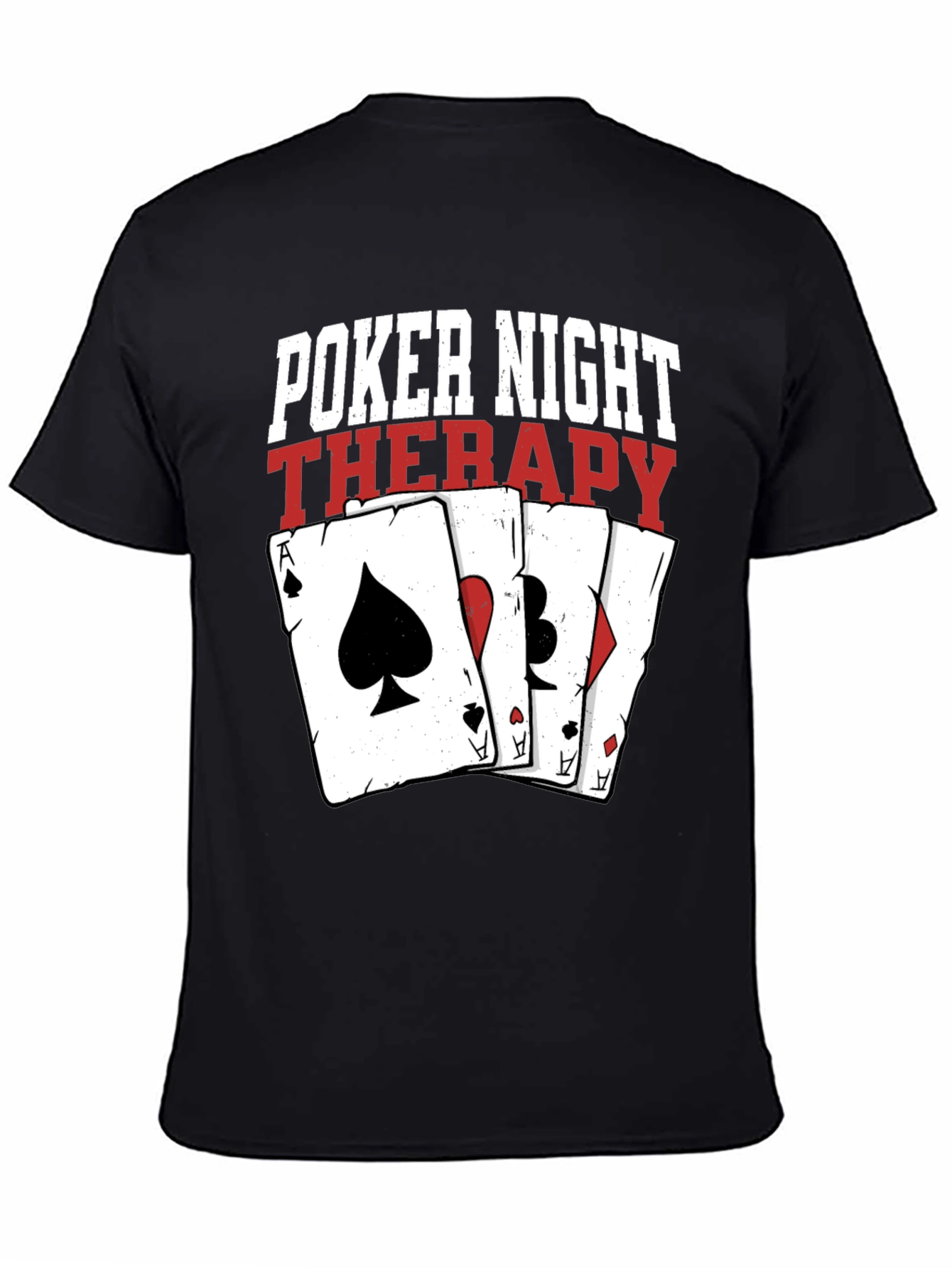 Poker Night Therapy Graphic T-Shirt - Casino Gambling Tee