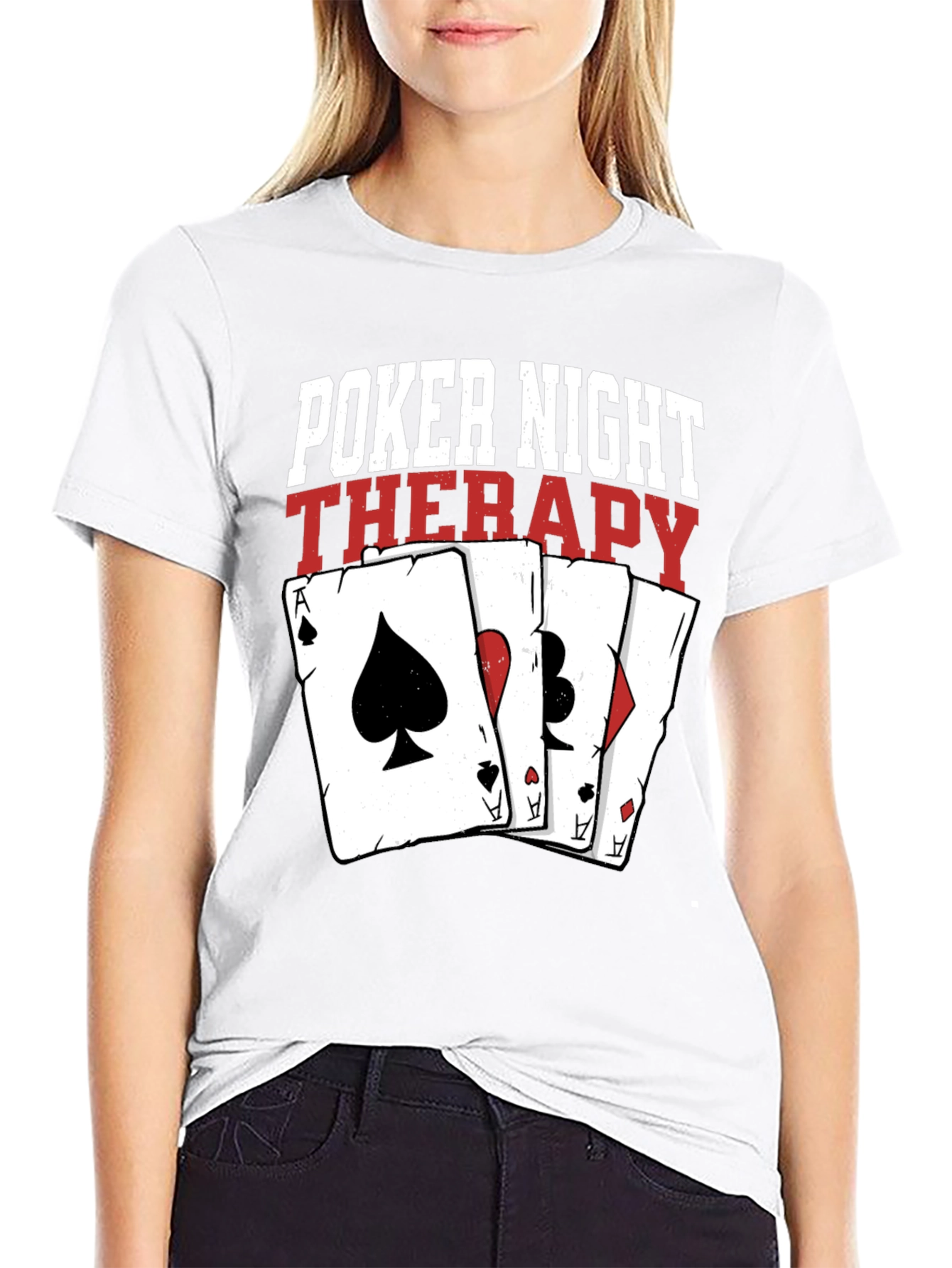 Poker Night Therapy Graphic T-Shirt - Casino Gambling Tee