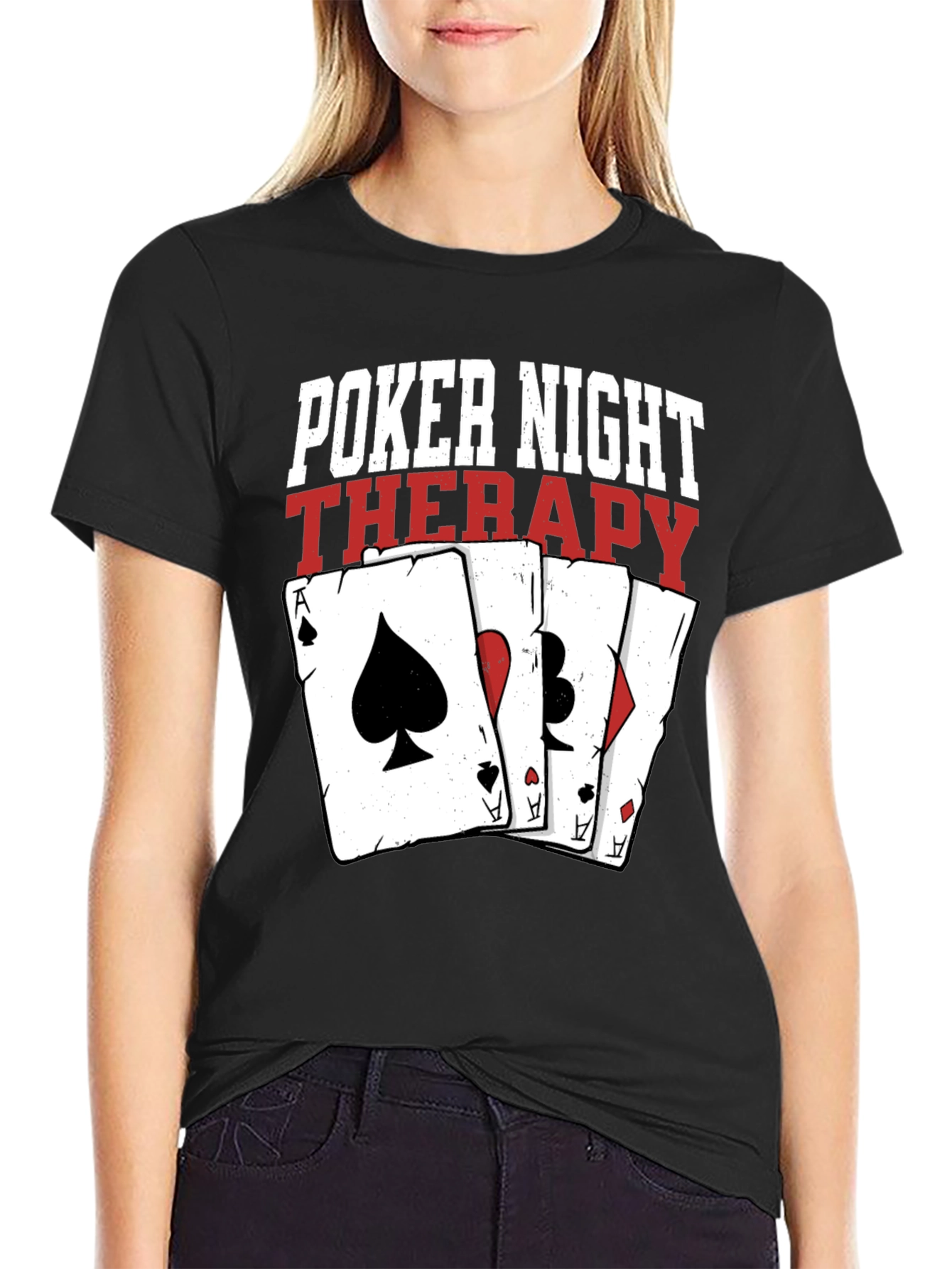 Poker Night Therapy Graphic T-Shirt - Casino Gambling Tee
