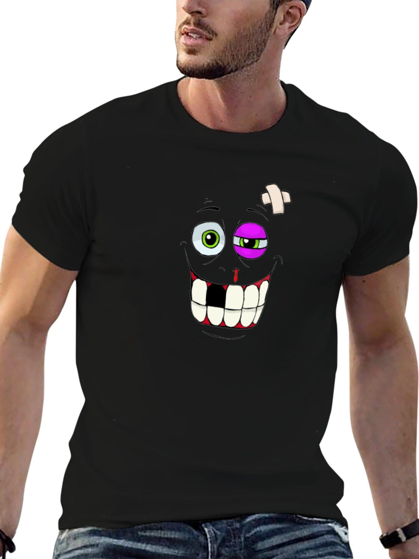 Funny Beaten Up Face Graphic T-Shirt