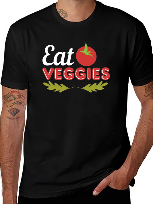 Eat Veggies Graphic T-Shirt - Healthy Food Tee