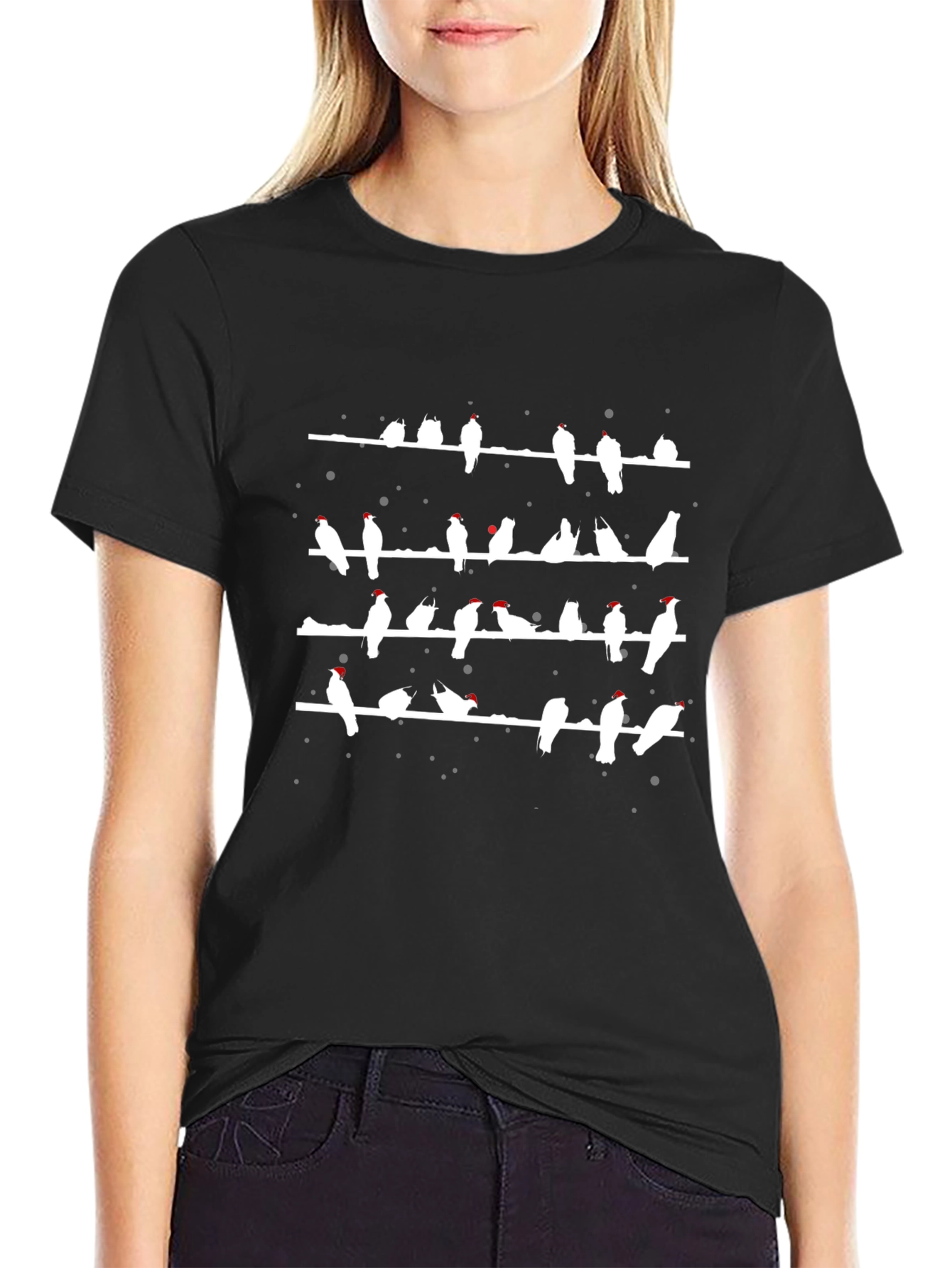 Birds on a Wire T-Shirt - Black