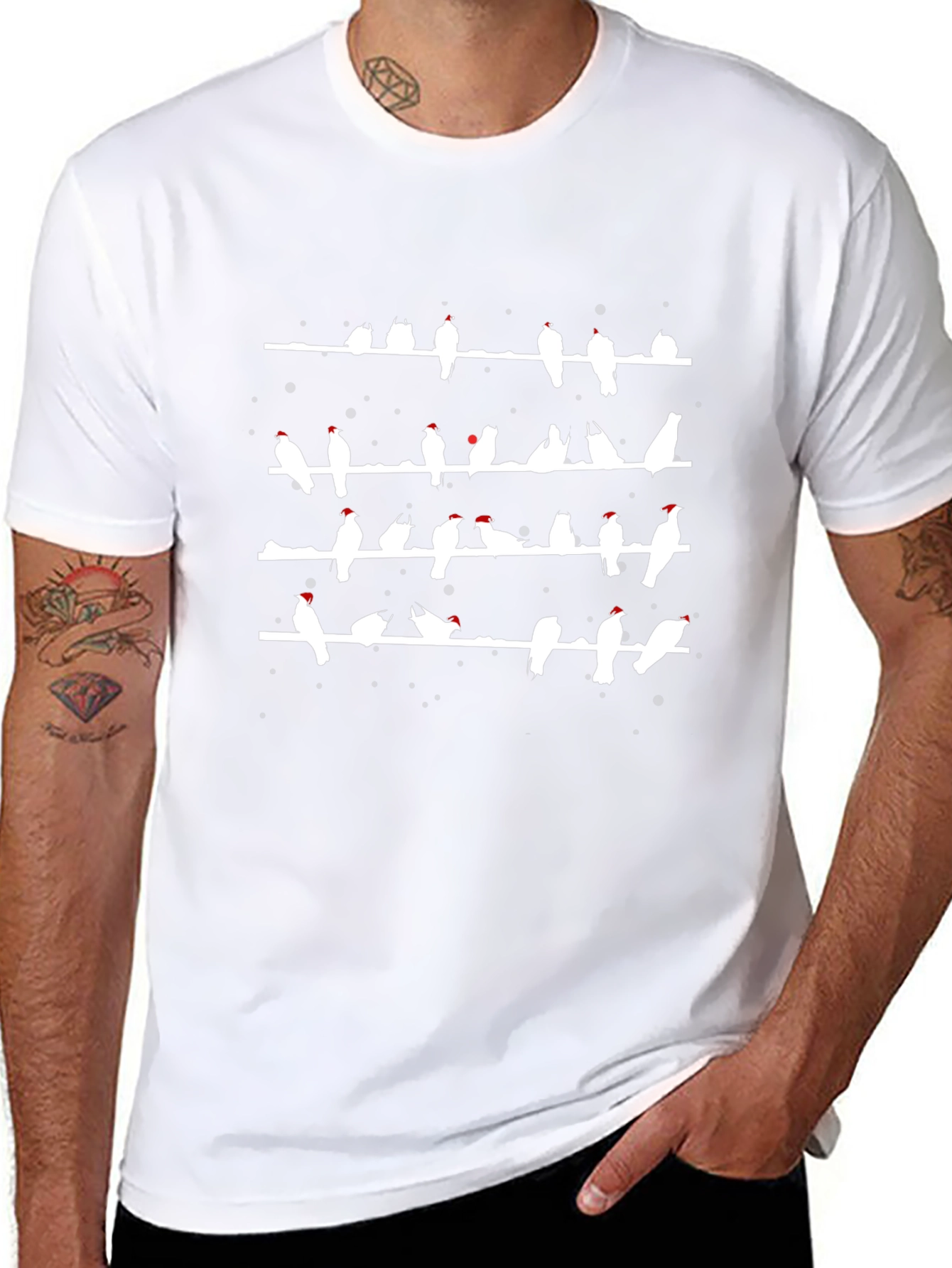Birds on a Wire T-Shirt - Black