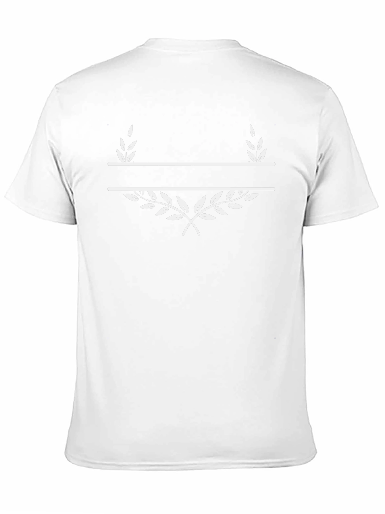 Elegant Black T-Shirt with Laurel Wreath Design