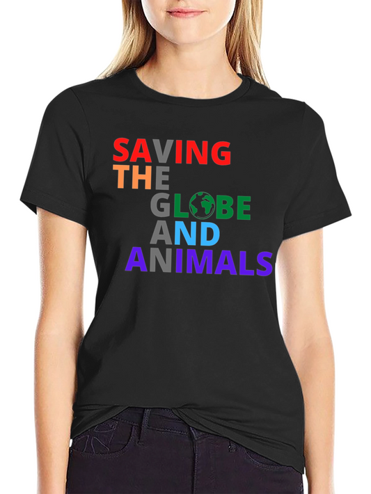 Saving the Globe and Animals Graphic Tee