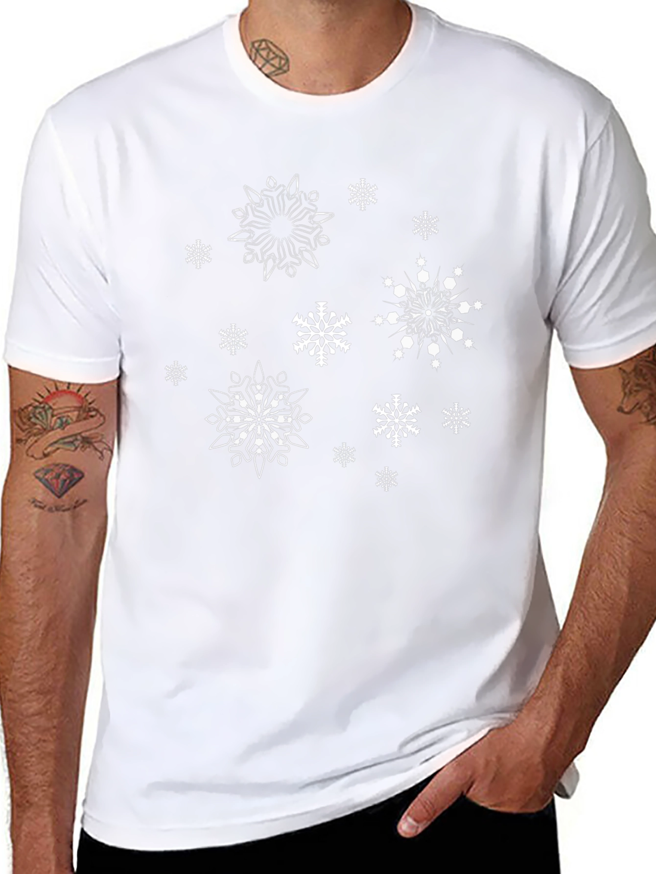 Snowflake Graphic Tee - Black Cotton Blend