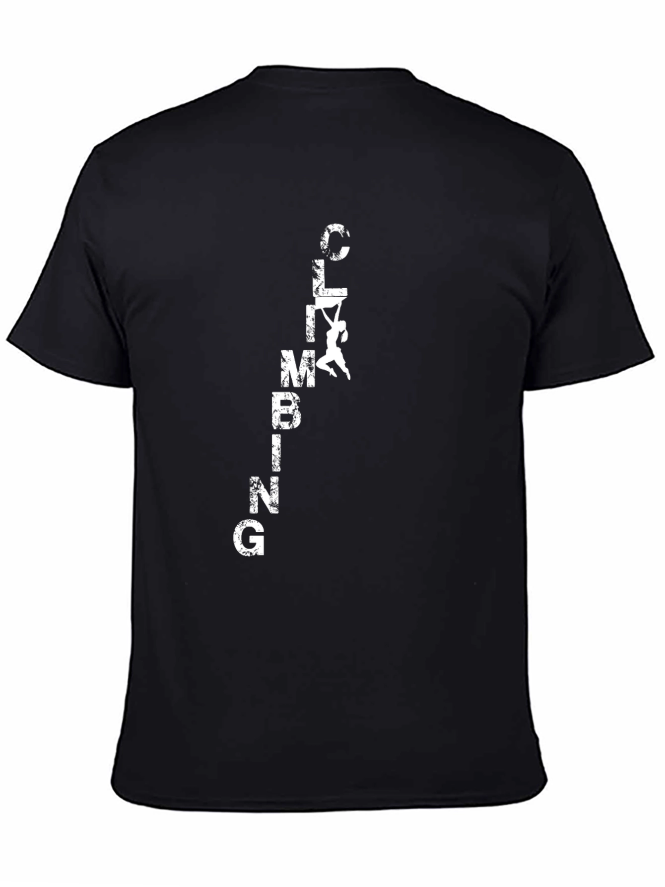 Climbing Graphic Tee - Black Cotton T-Shirt