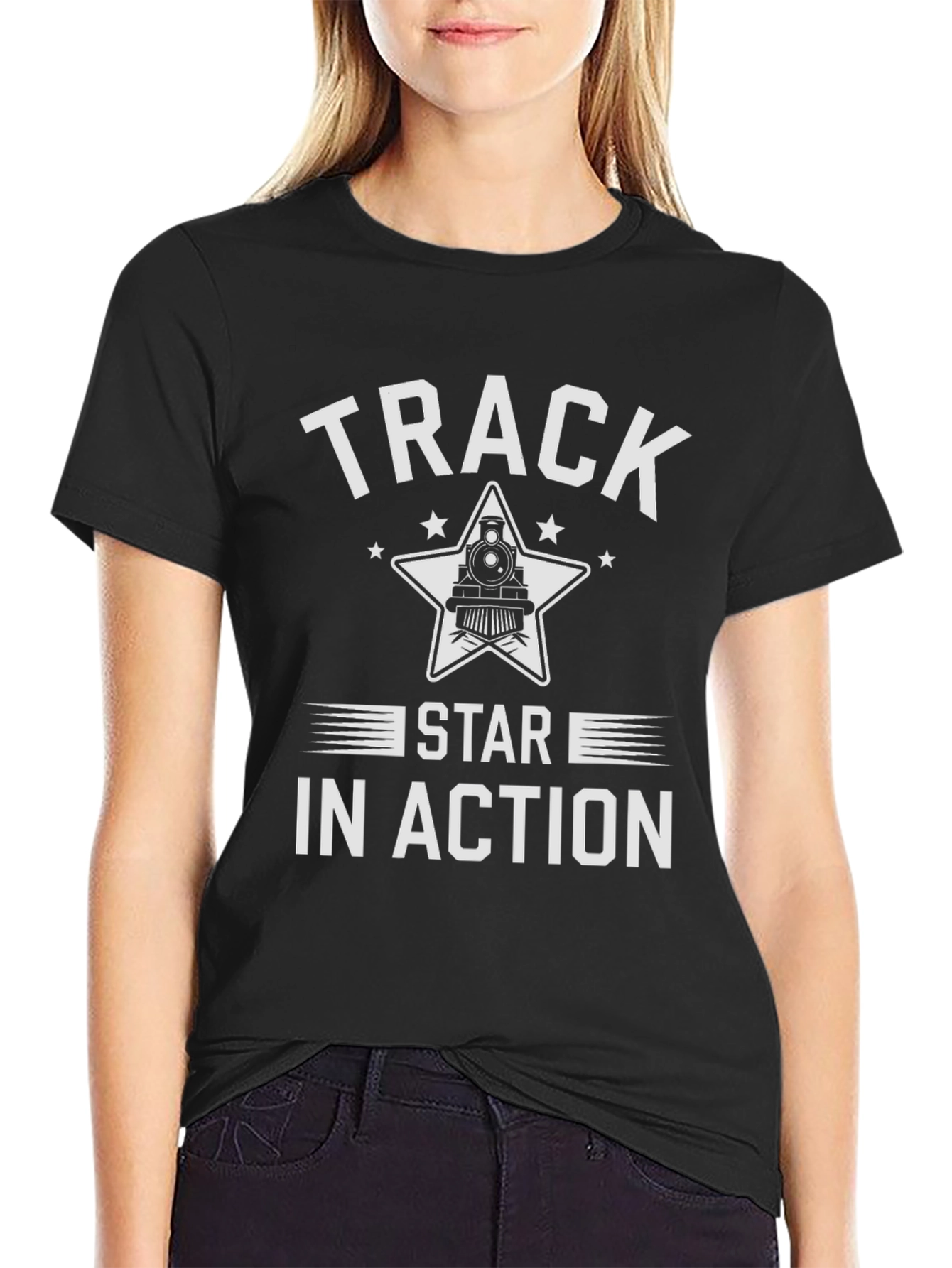 Track Star In Action Graphic T-Shirt