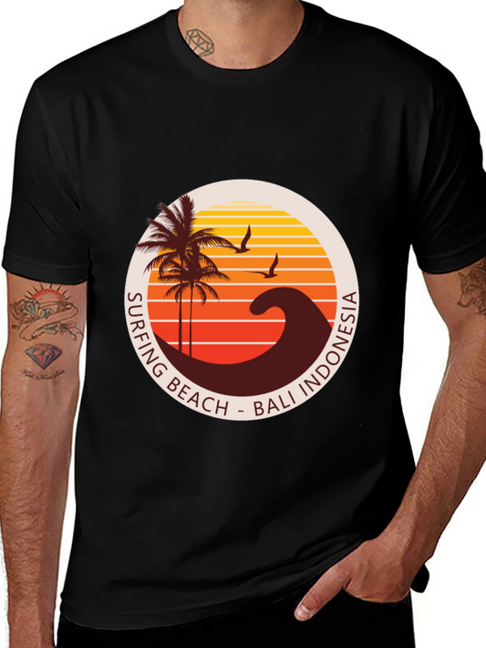Bali Indonesia Surfing Beach Graphic Tee