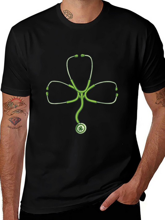 Stethoscope Shamrock Black T-Shirt