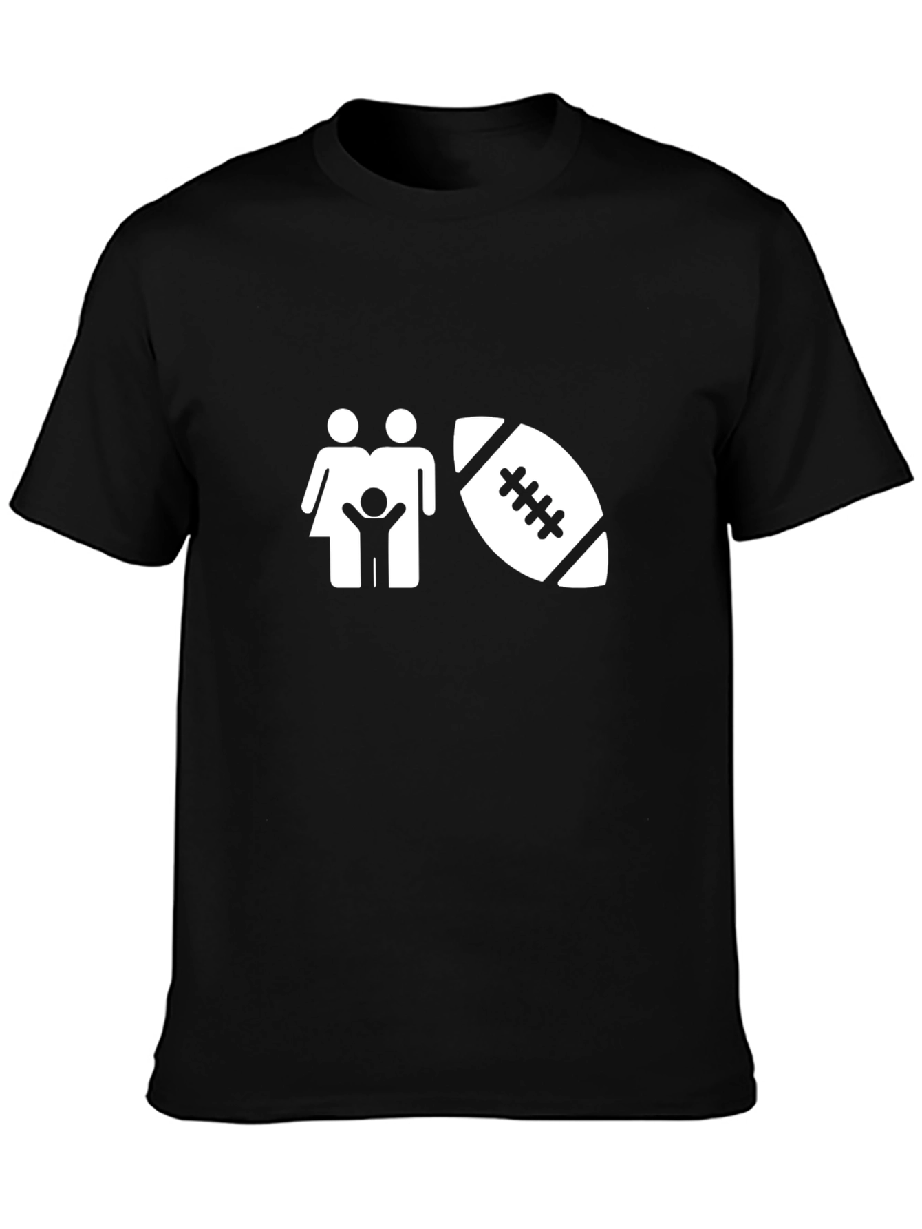 Football Family Black T-Shirt