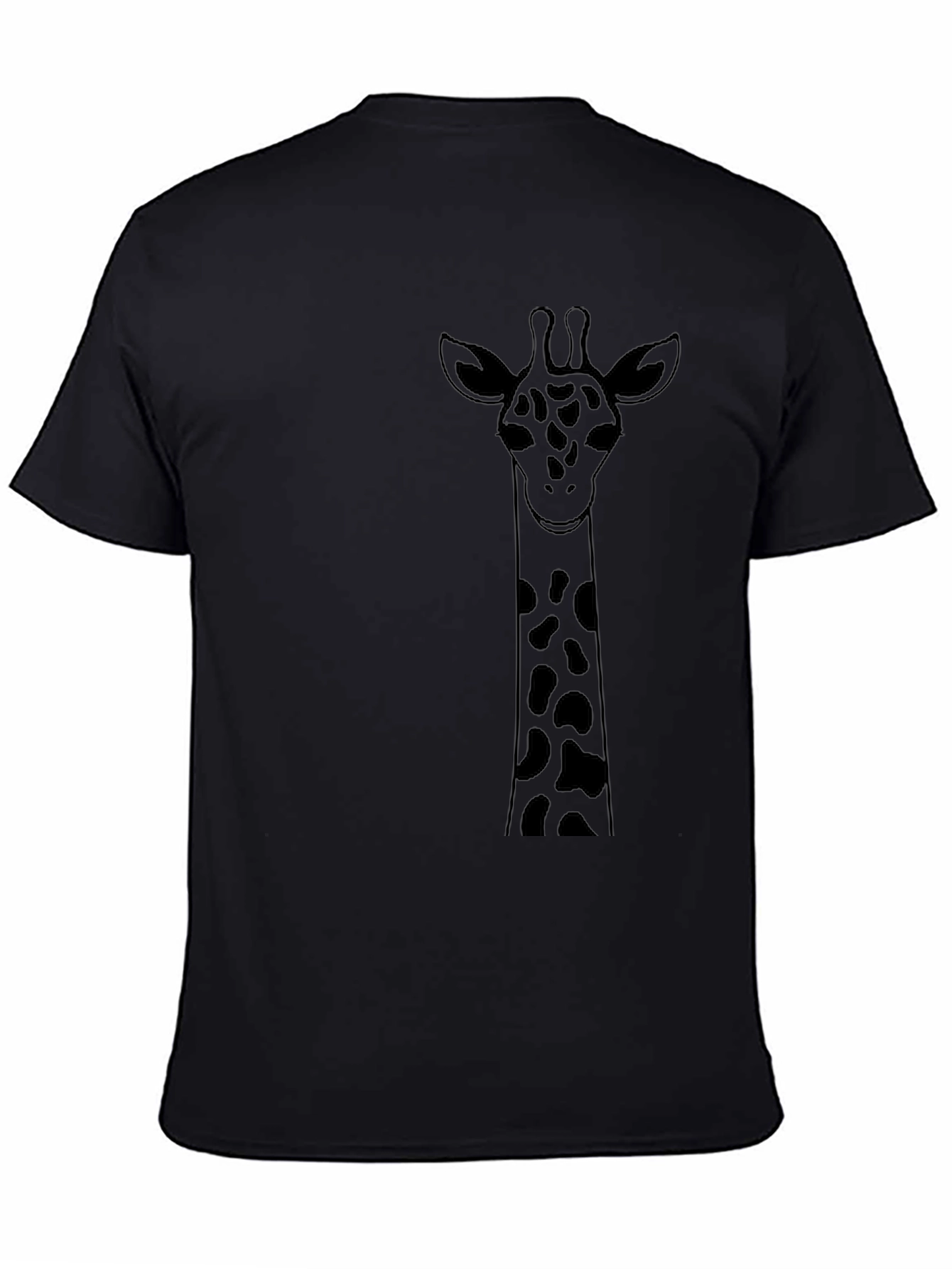 Giraffe Graphic Tee - Black Cotton T-Shirt