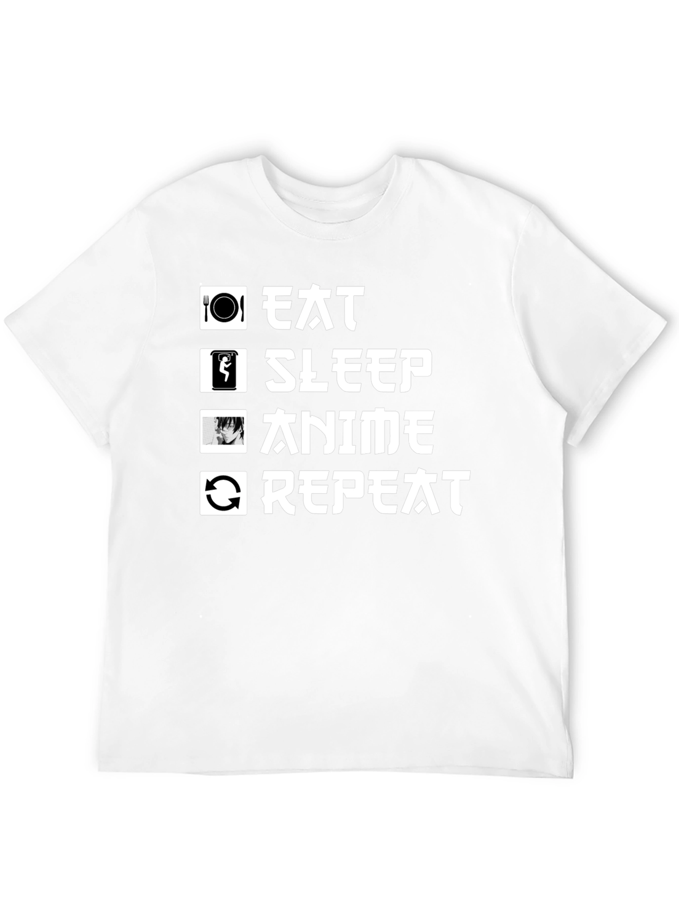 Eat Sleep Anime Repeat Graphic Tee
