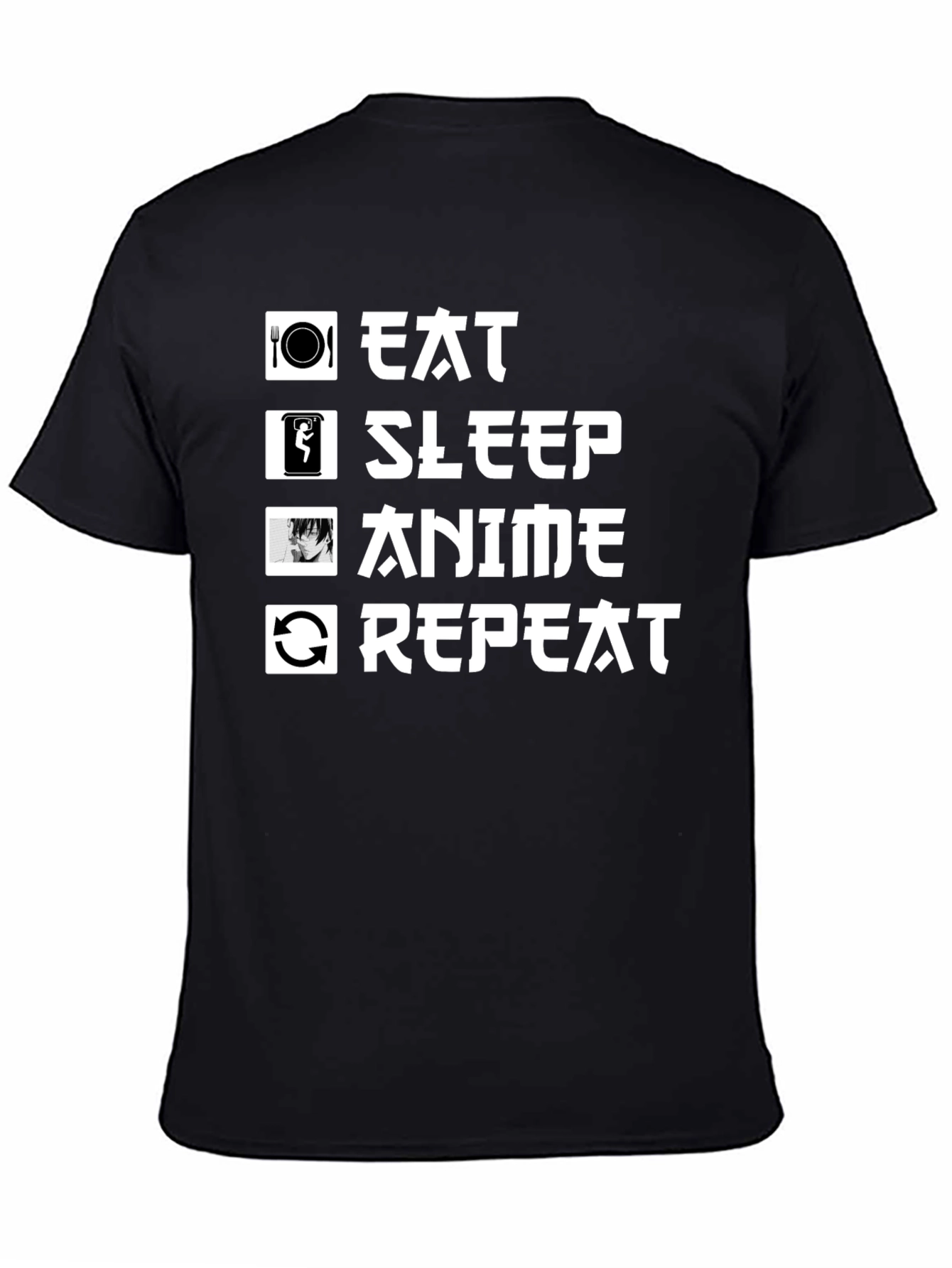 Eat Sleep Anime Repeat Graphic Tee
