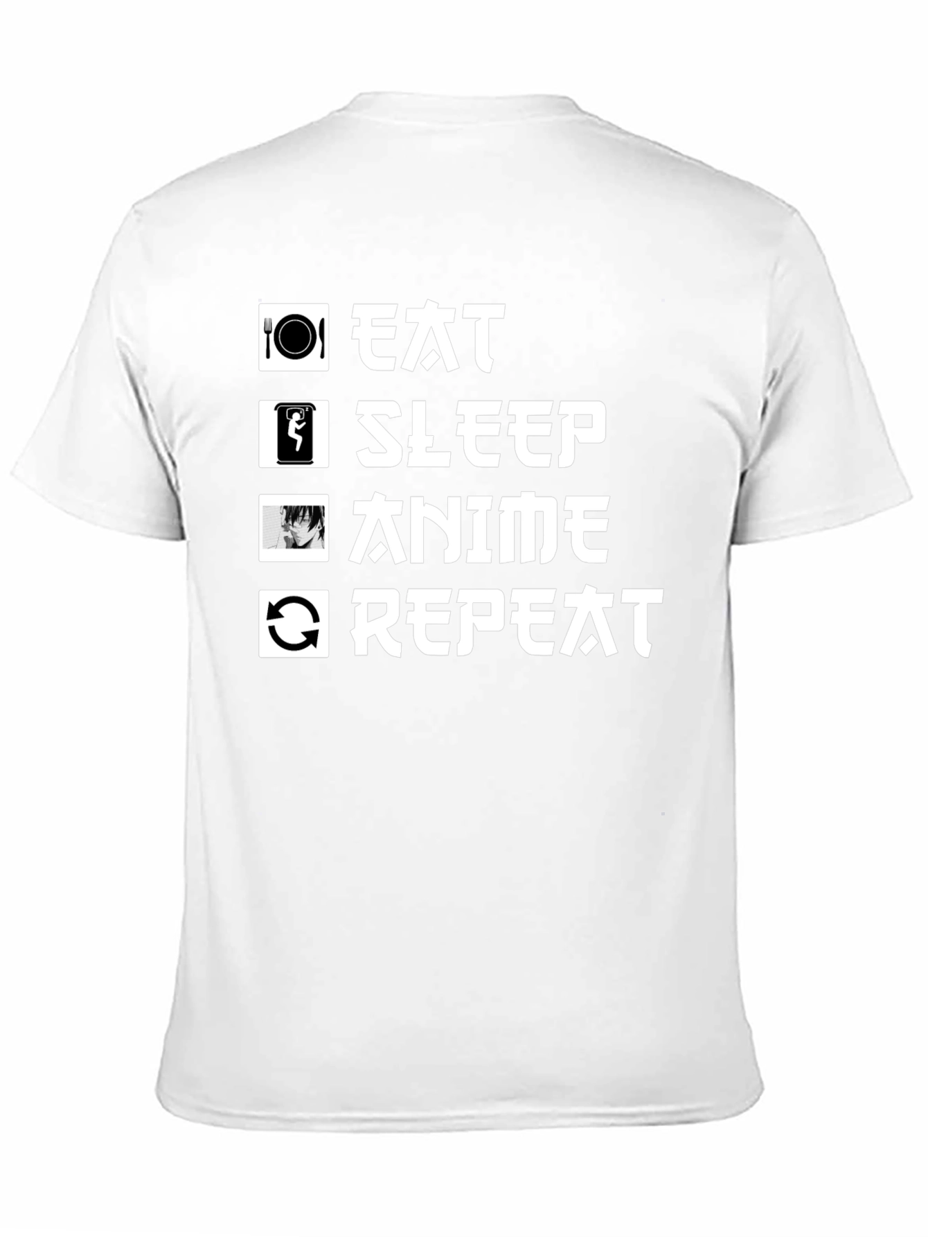Eat Sleep Anime Repeat Graphic Tee
