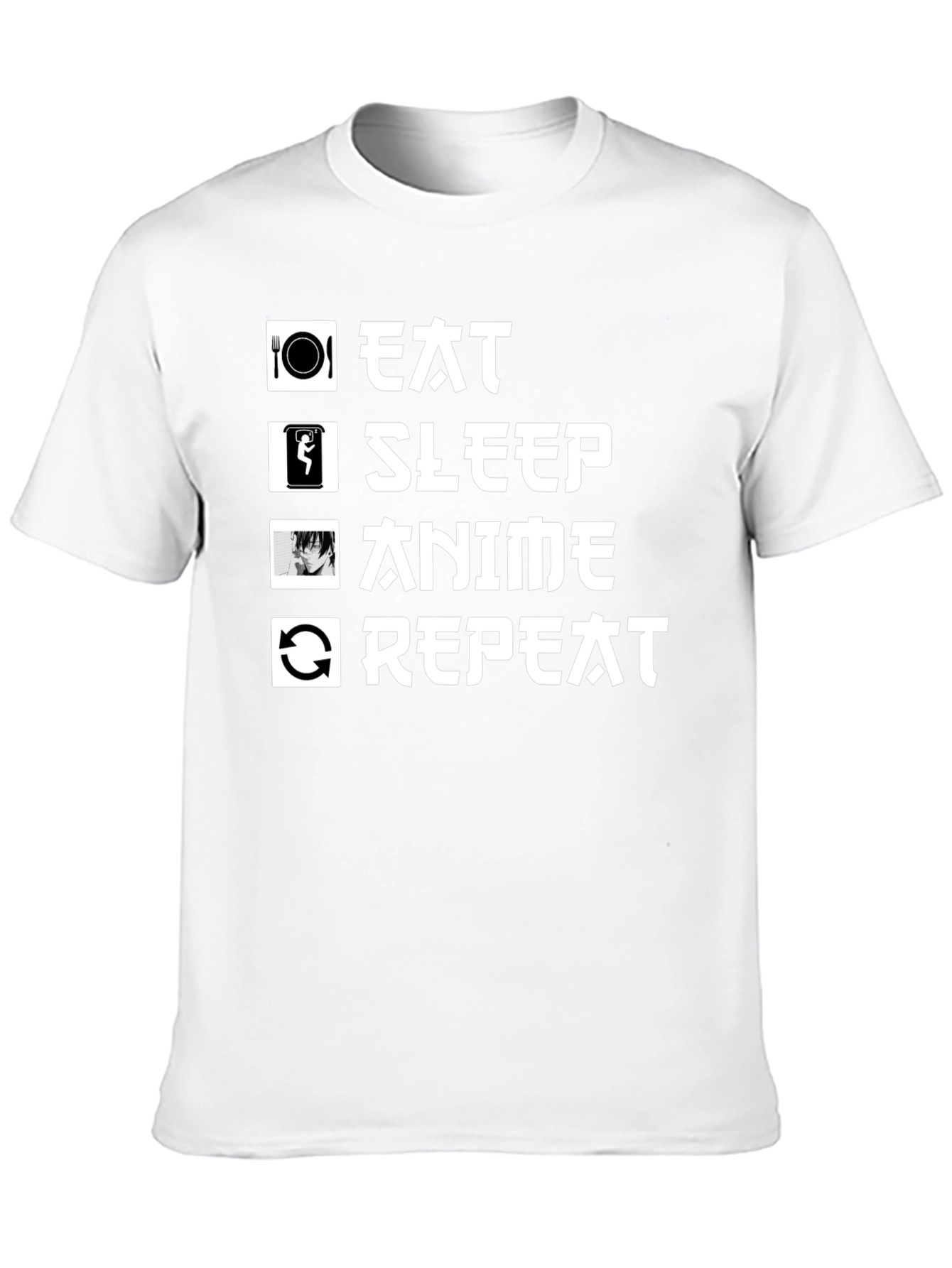 Eat Sleep Anime Repeat Graphic Tee