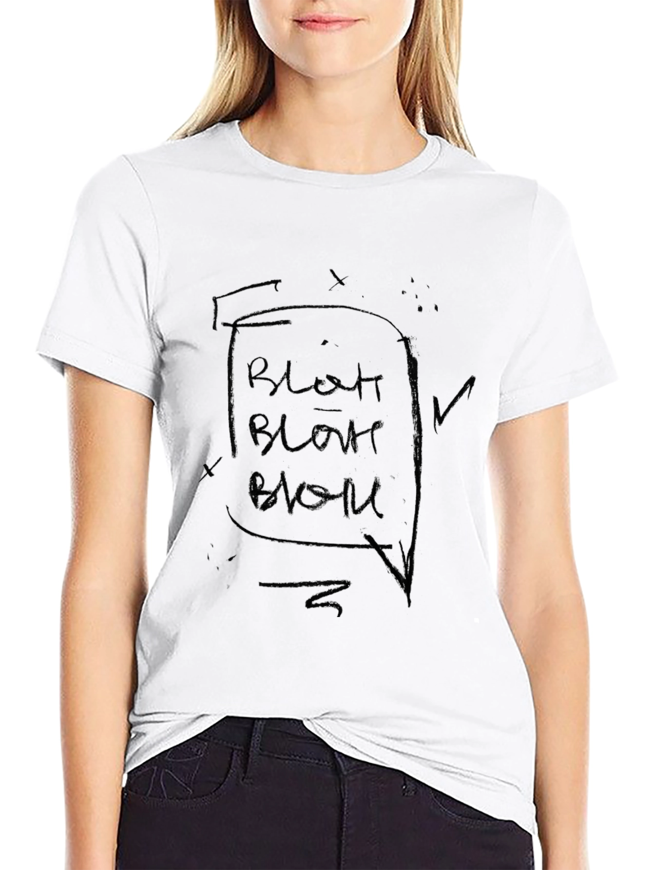Black Blah Speech Bubble Graphic T-Shirt