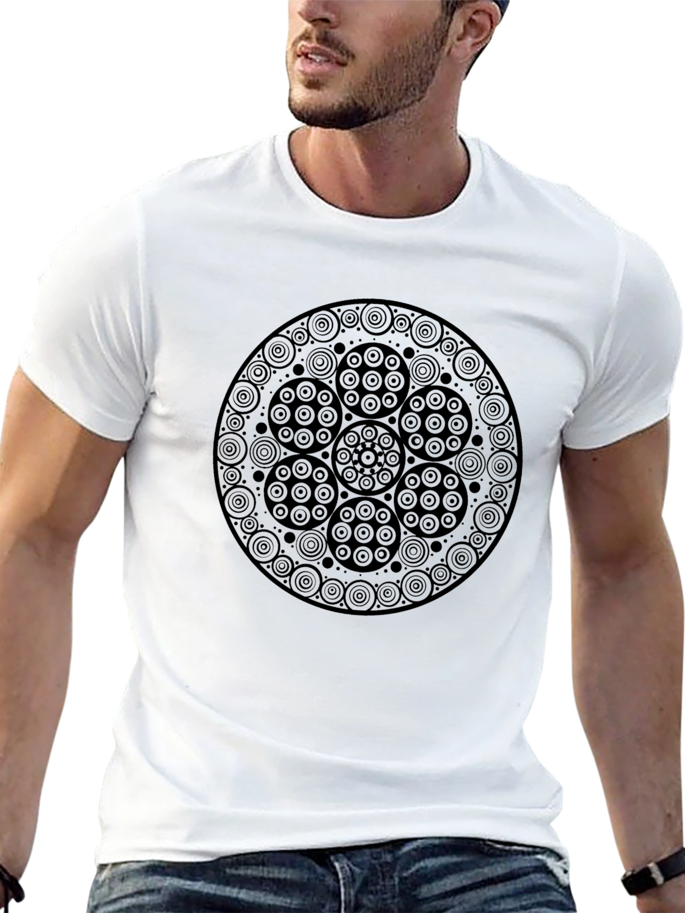 Geometric Mandala Graphic Tee - Soft Cotton Comfort