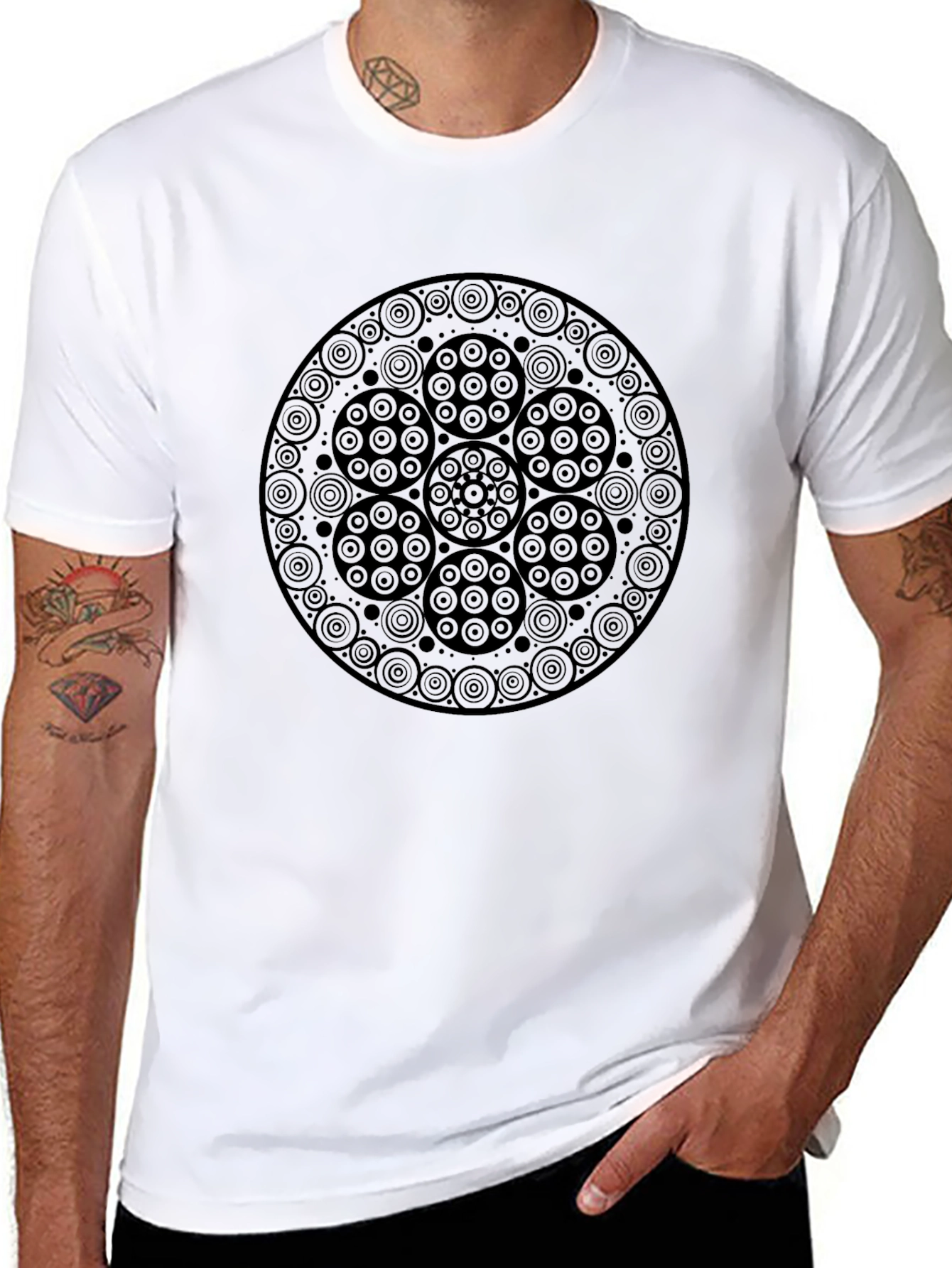 Geometric Mandala Graphic Tee - Soft Cotton Comfort