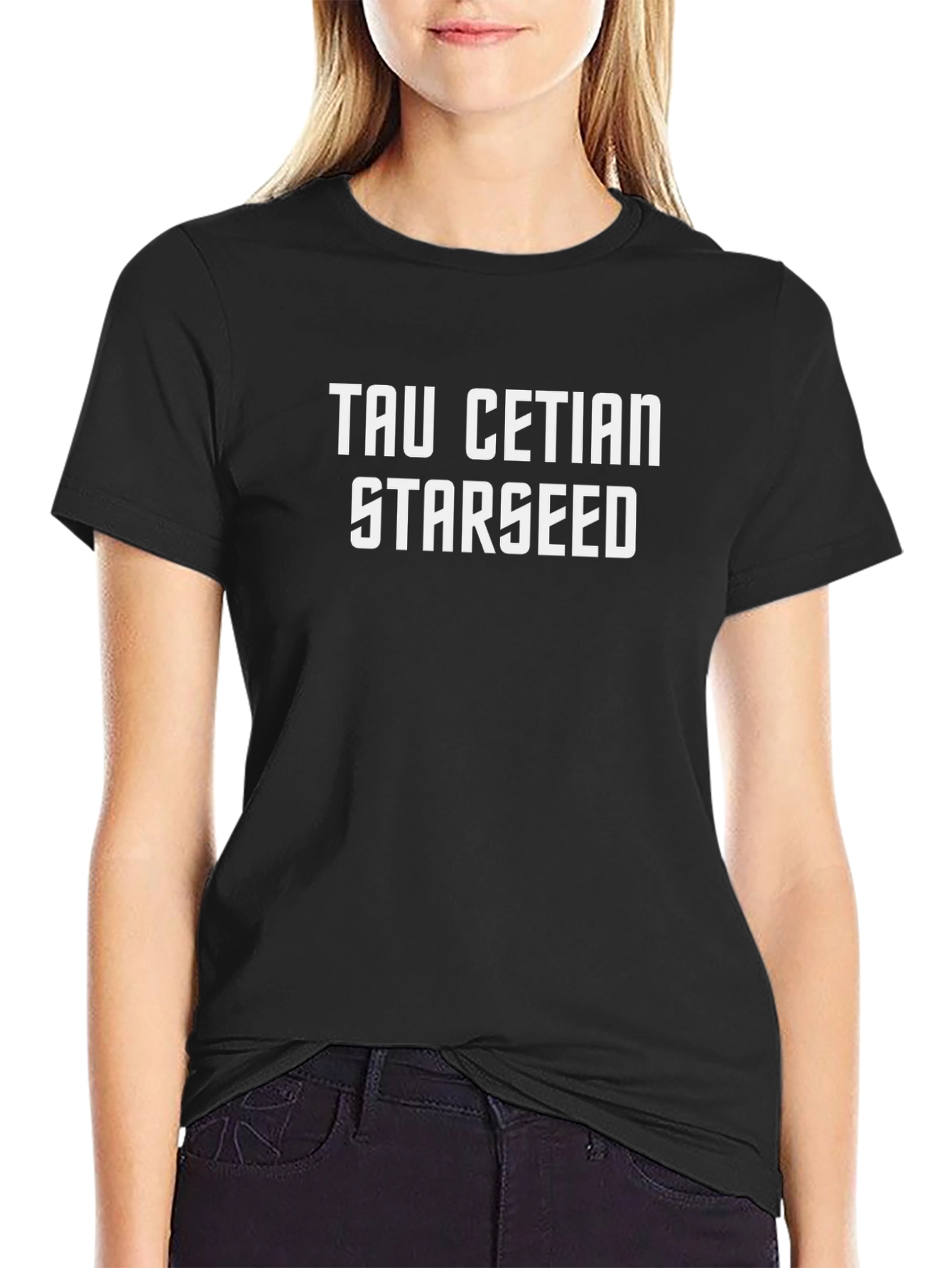 Tau Cetian Starseed Graphic T-Shirt - Black