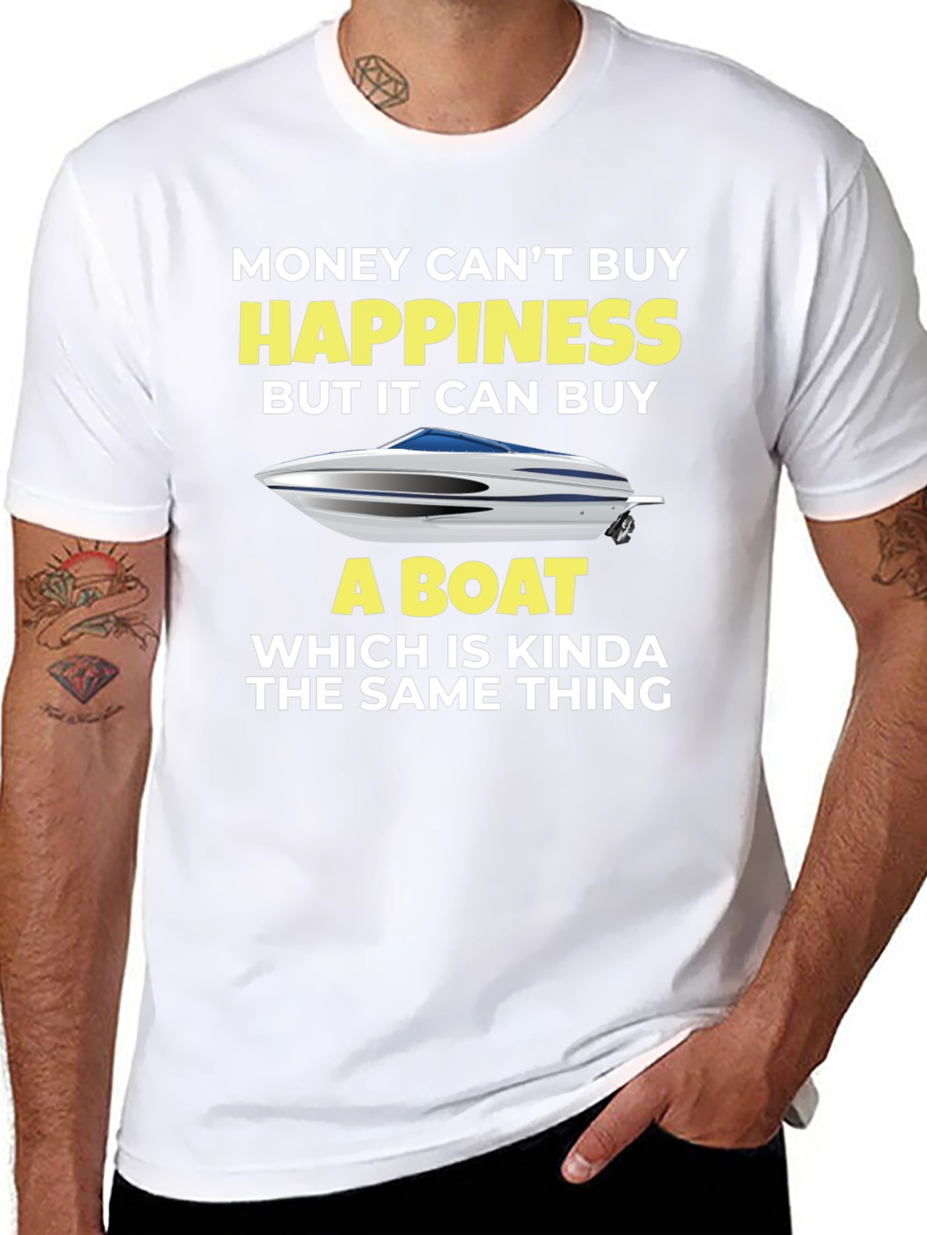 Money Cant Buy Happiness Boat T-Shirt