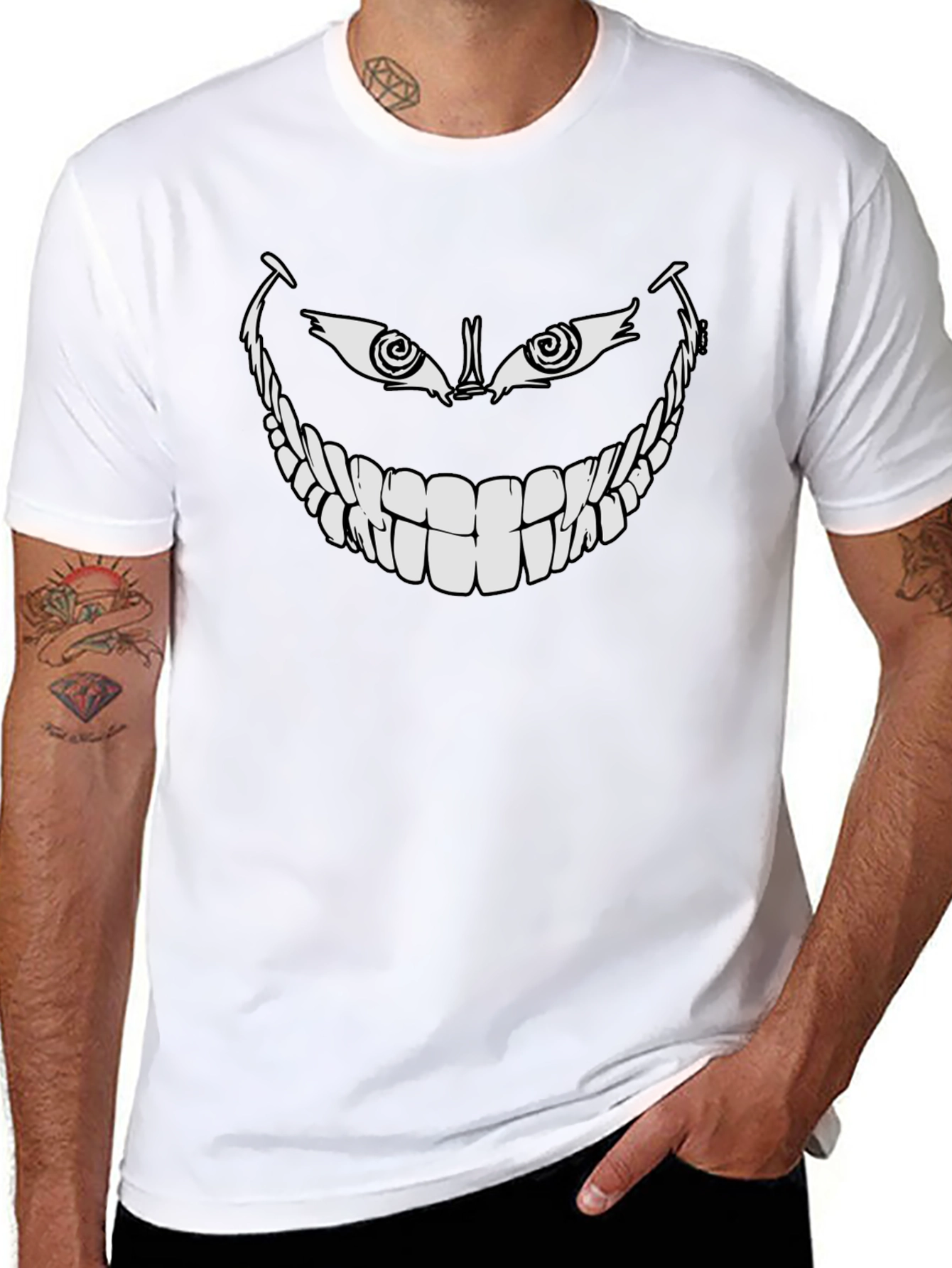 Creepy Smile Graphic Black T-Shirt
