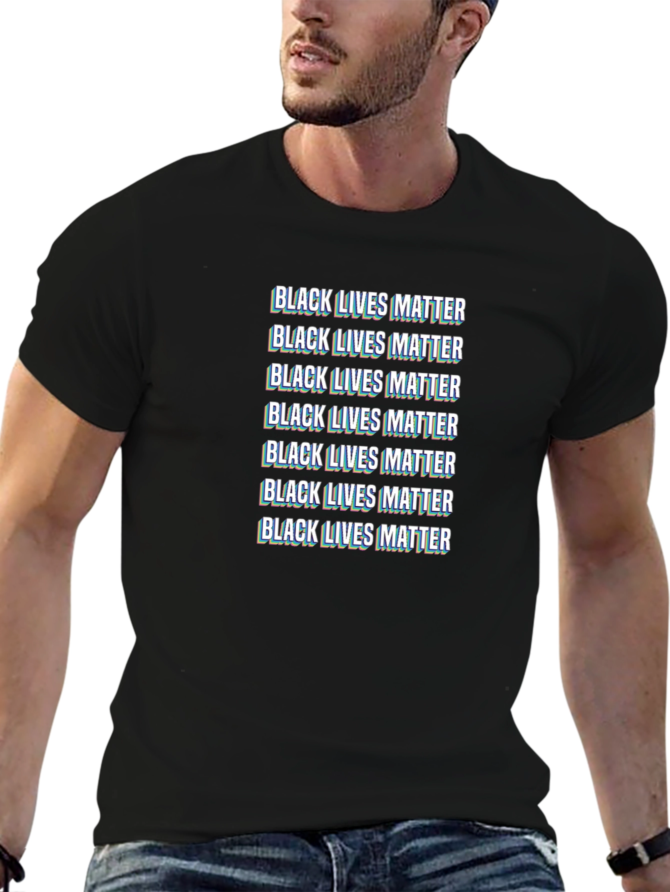 Black Lives Matter Glitch T-Shirt BLM Activism Tee