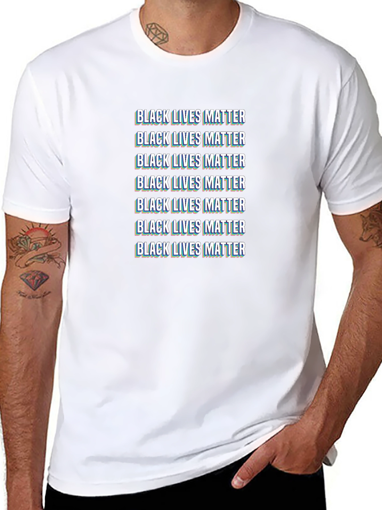 Black Lives Matter Glitch T-Shirt BLM Activism Tee