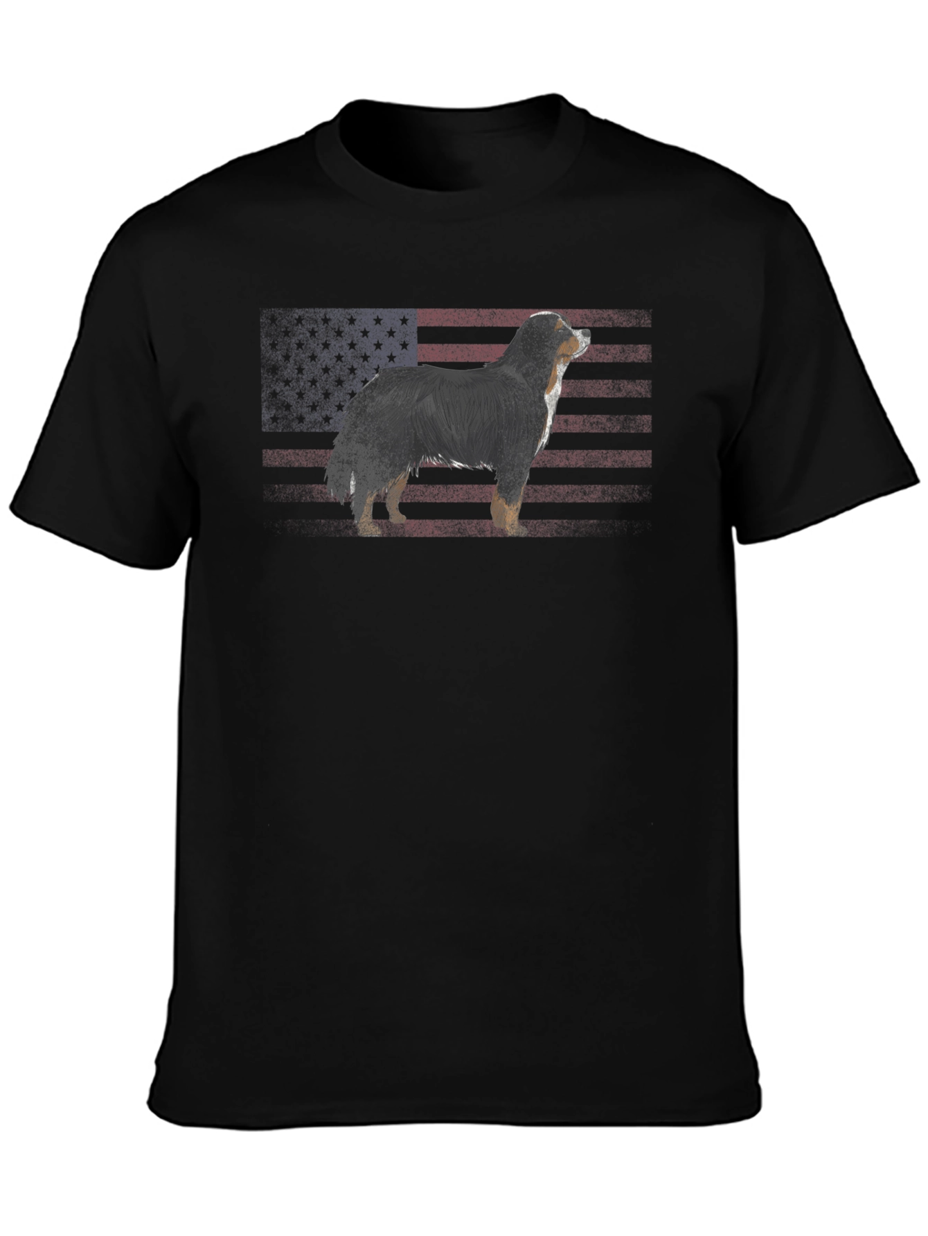 American Flag Dog Graphic T-Shirt