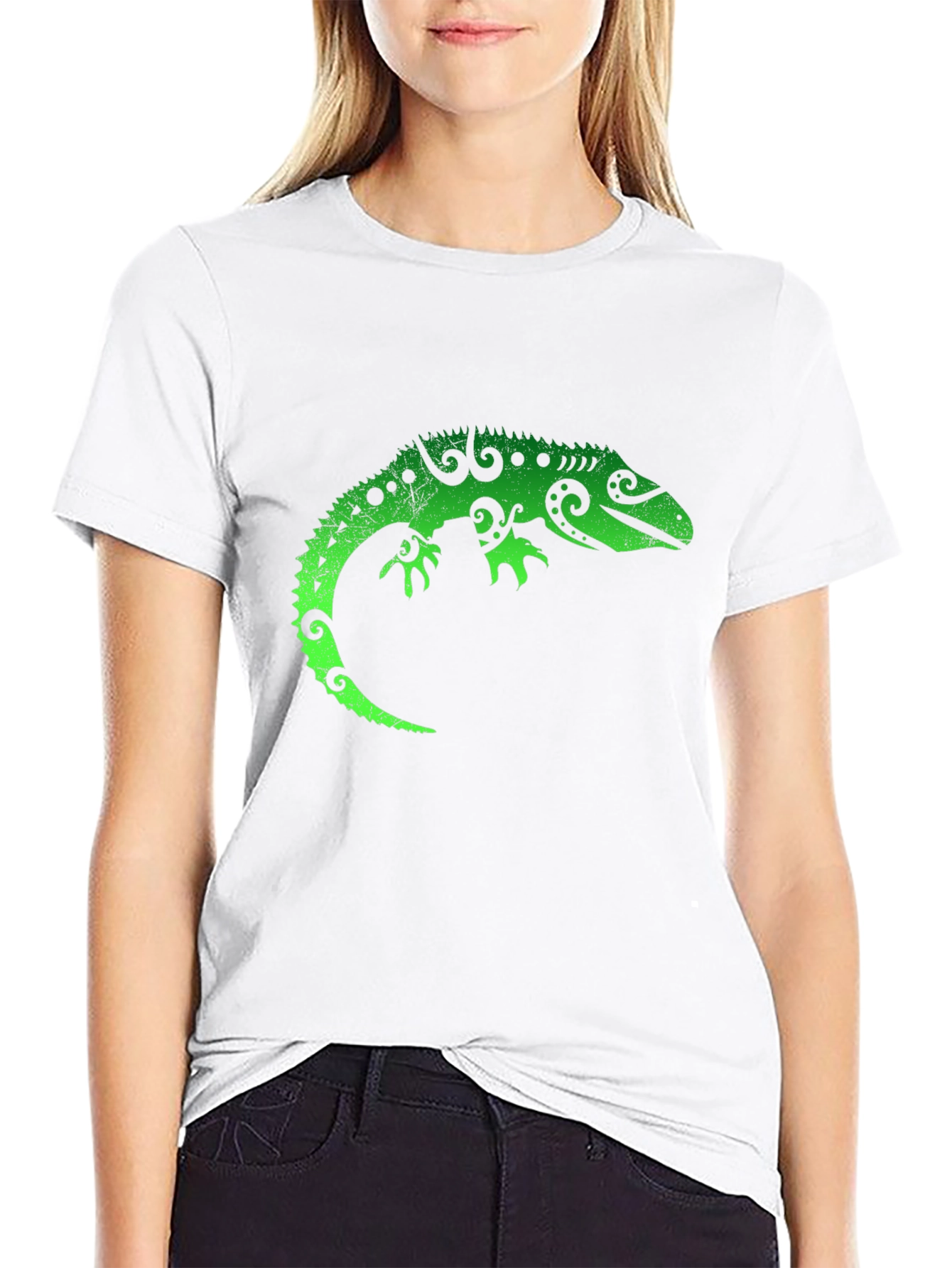Green Lizard Graphic Tee - Cool Reptile T-Shirt