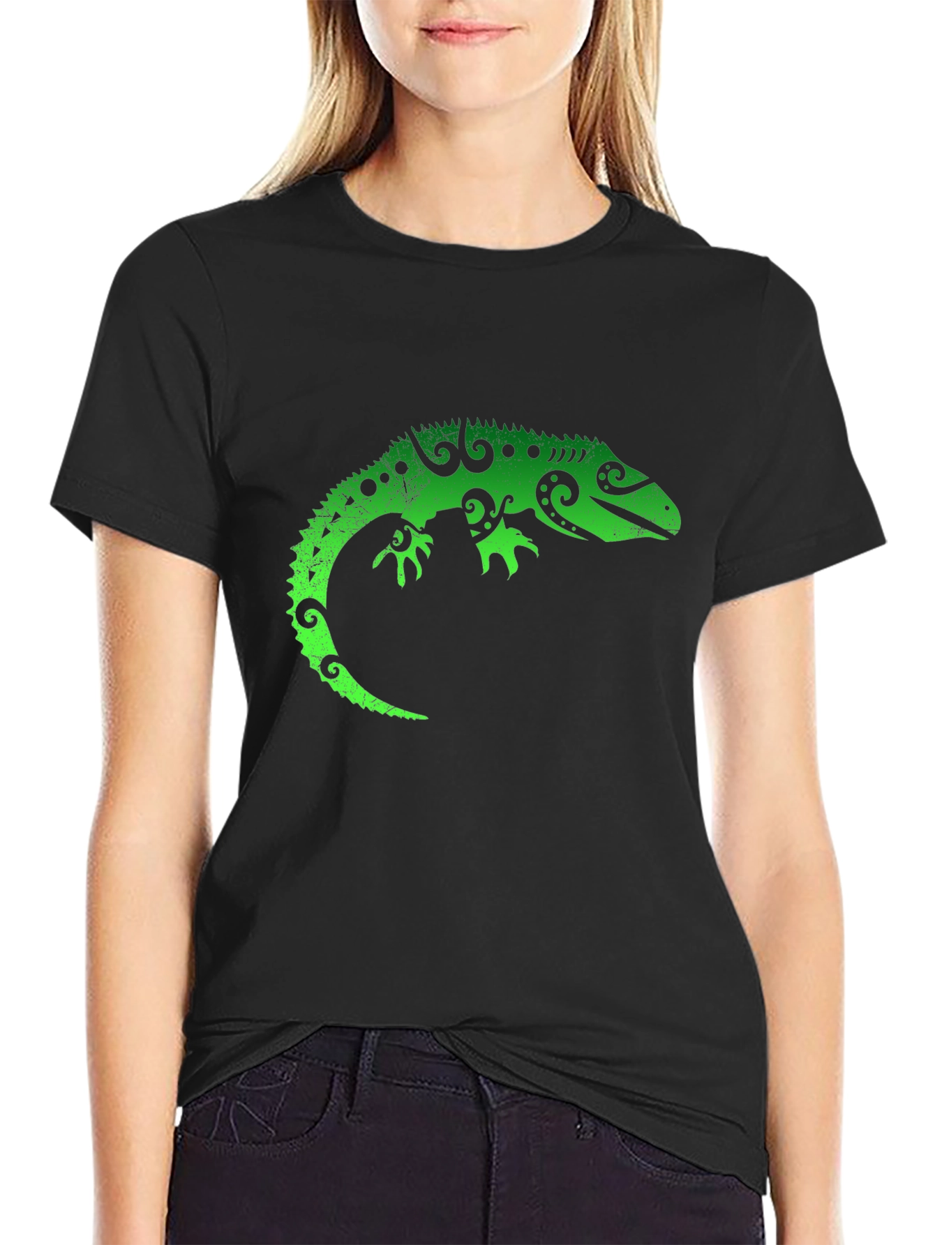 Green Lizard Graphic Tee - Cool Reptile T-Shirt