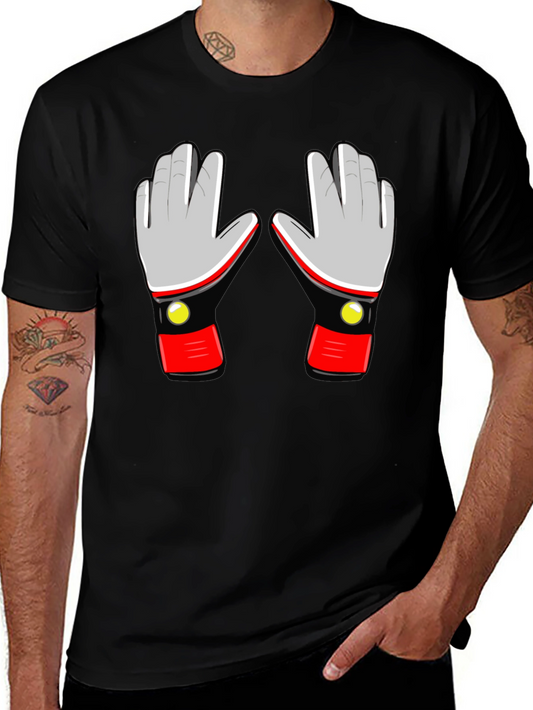 Retro Robot Gloves Graphic T-Shirt - Black