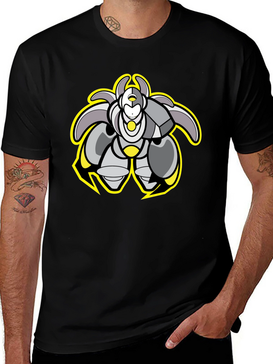 Cool Robot Graphic Black Tee