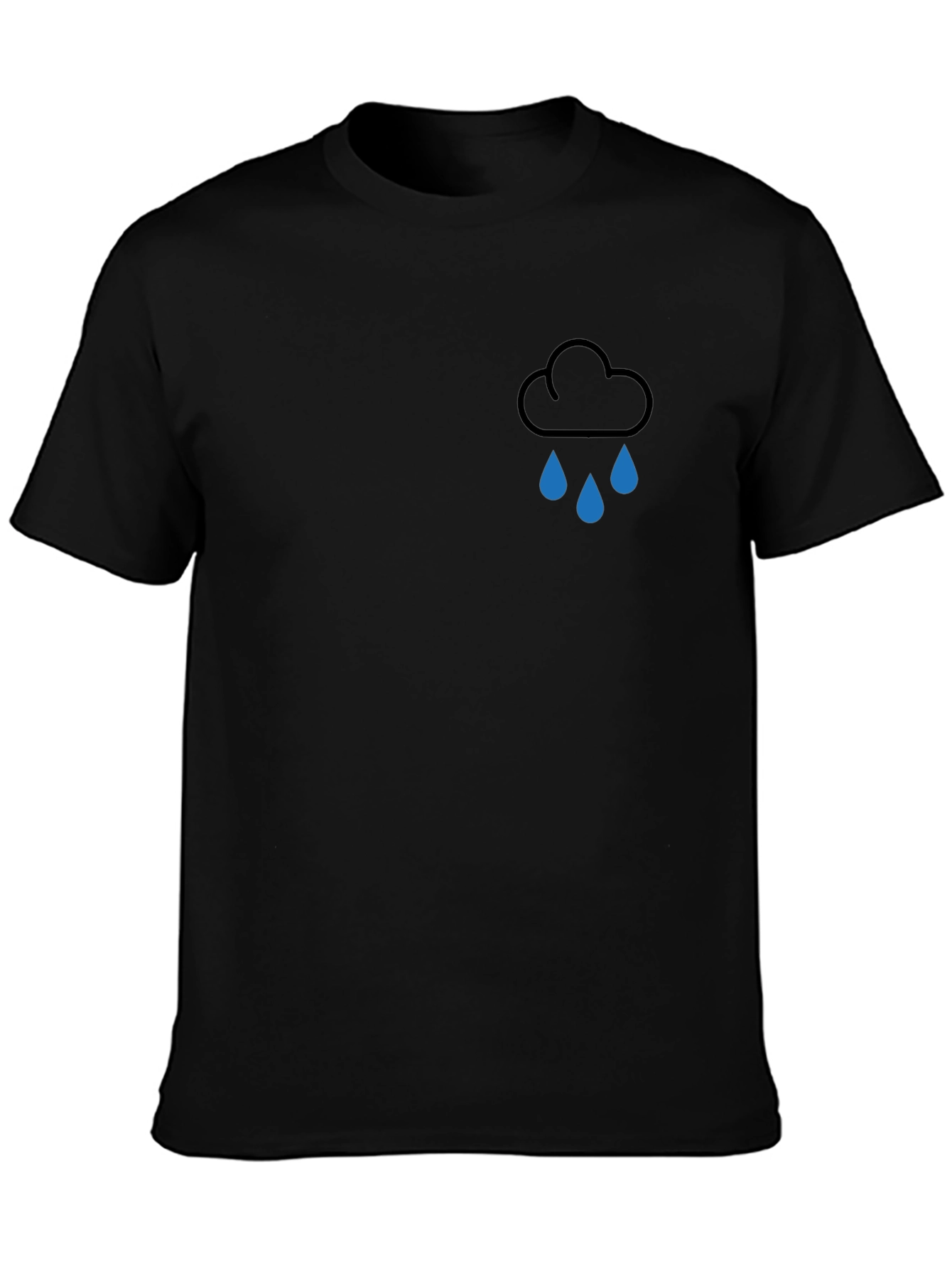 Rain Cloud Graphic Tee - Modern Black T-Shirt