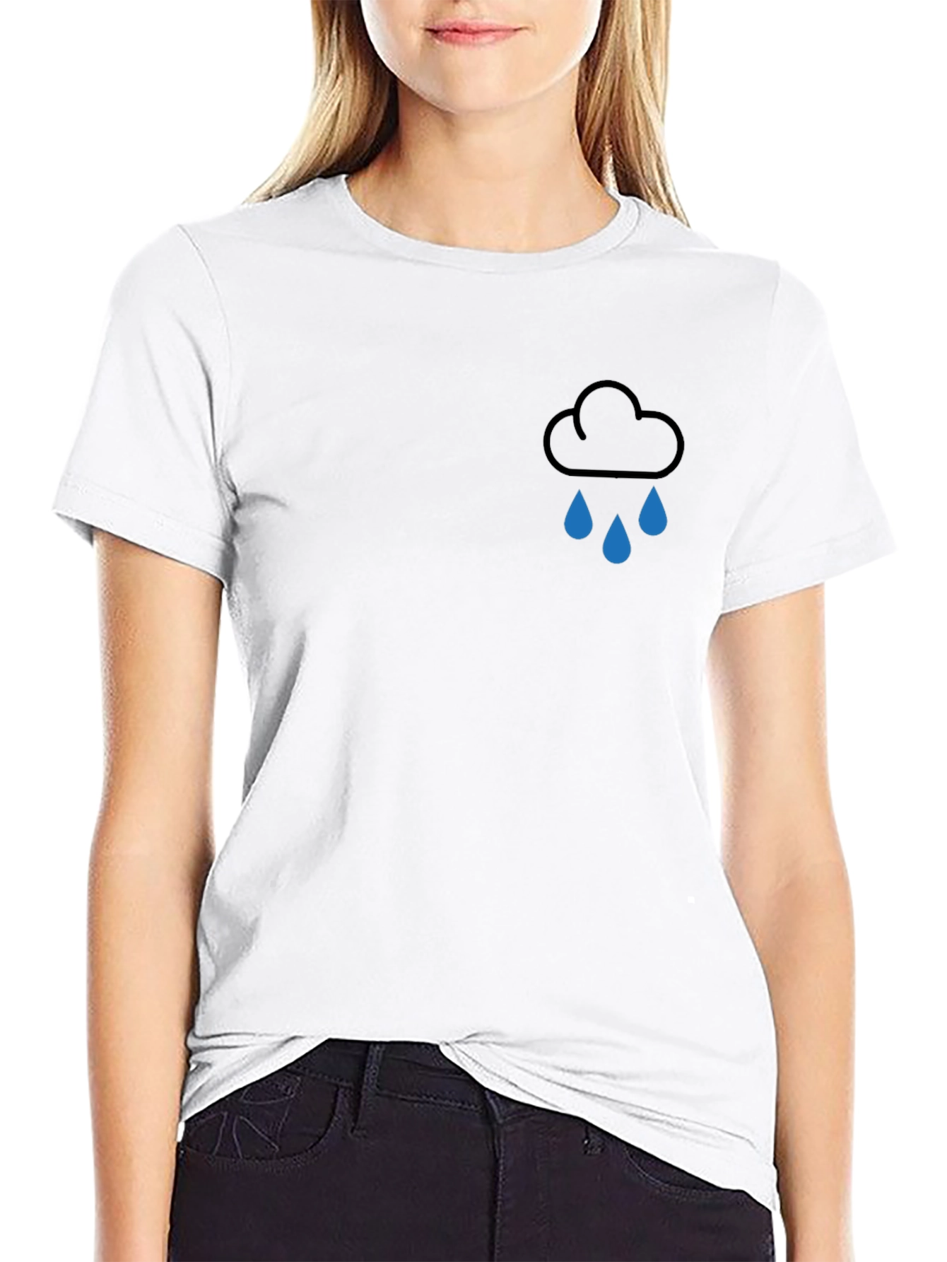 Rain Cloud Graphic Tee - Modern Black T-Shirt