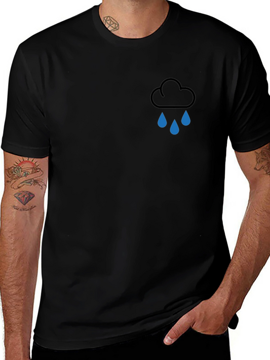 Rain Cloud Graphic Tee - Modern Black T-Shirt