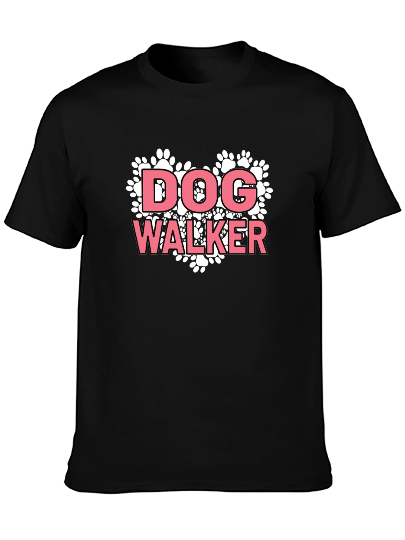 Dog Walker Paw Print Heart Graphic Tee