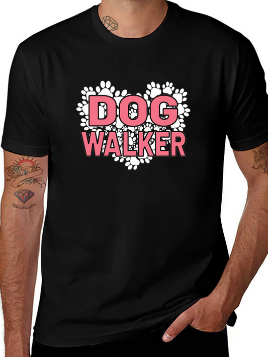 Dog Walker Paw Print Heart Graphic Tee
