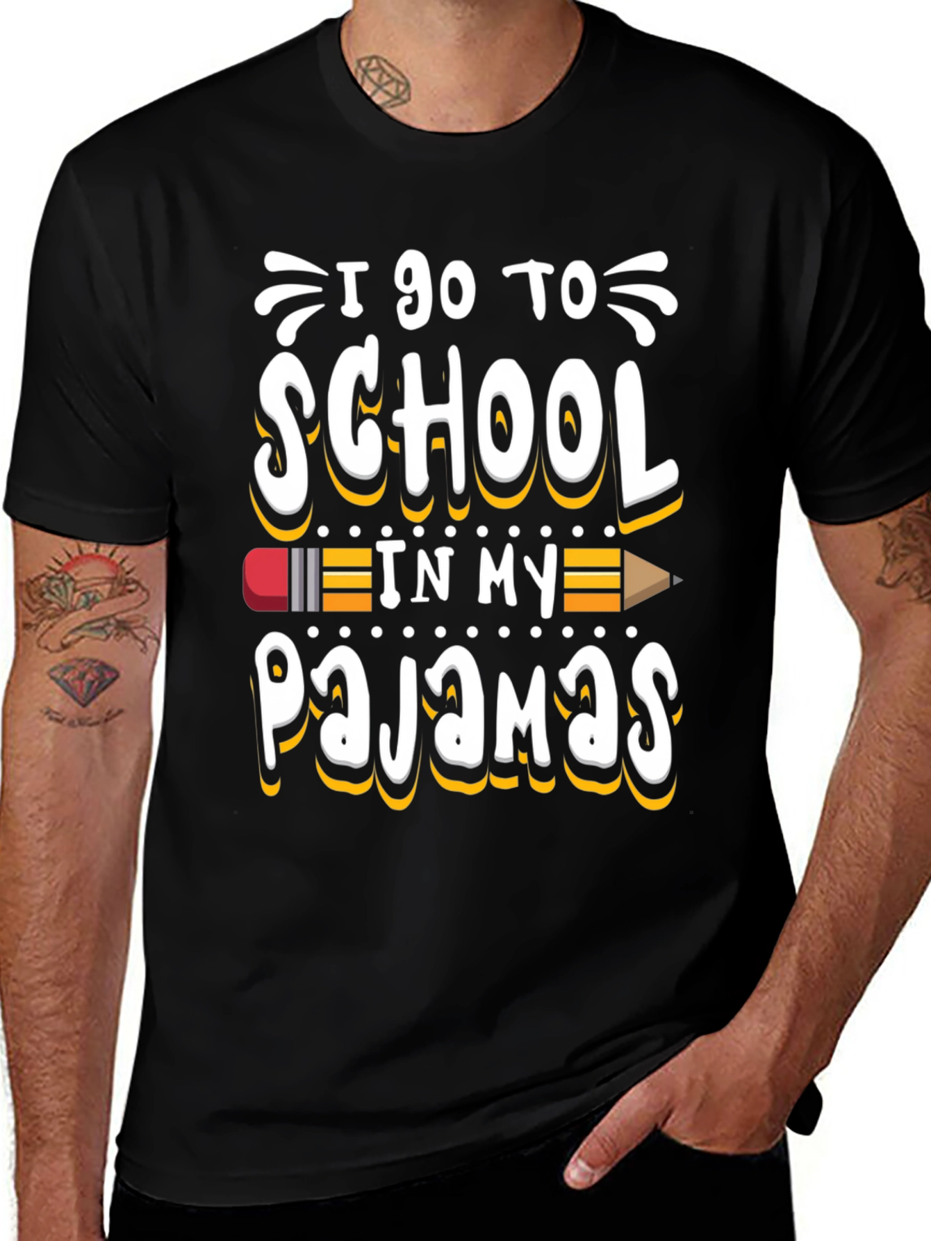 I Go to School in My Pajamas Graphic Tee